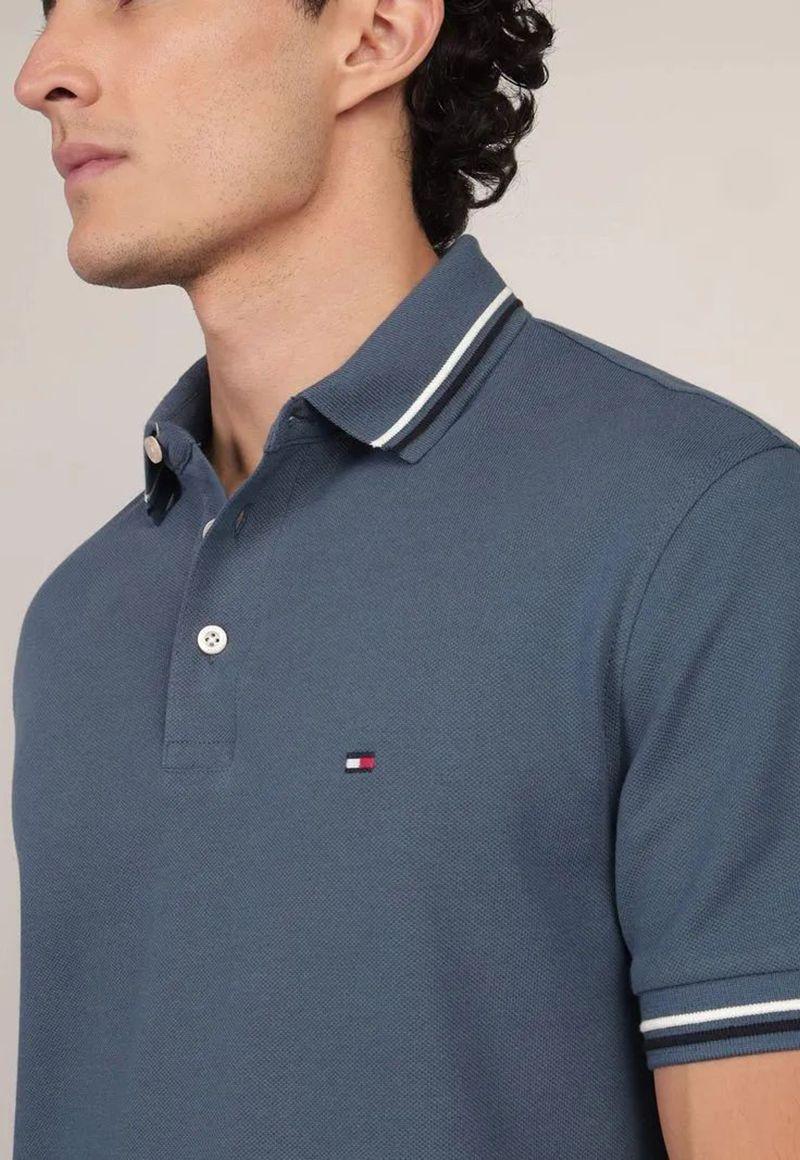 Polo Con Ribetes Tipped Slim-Fit Azul Tommy Hilfiger-3