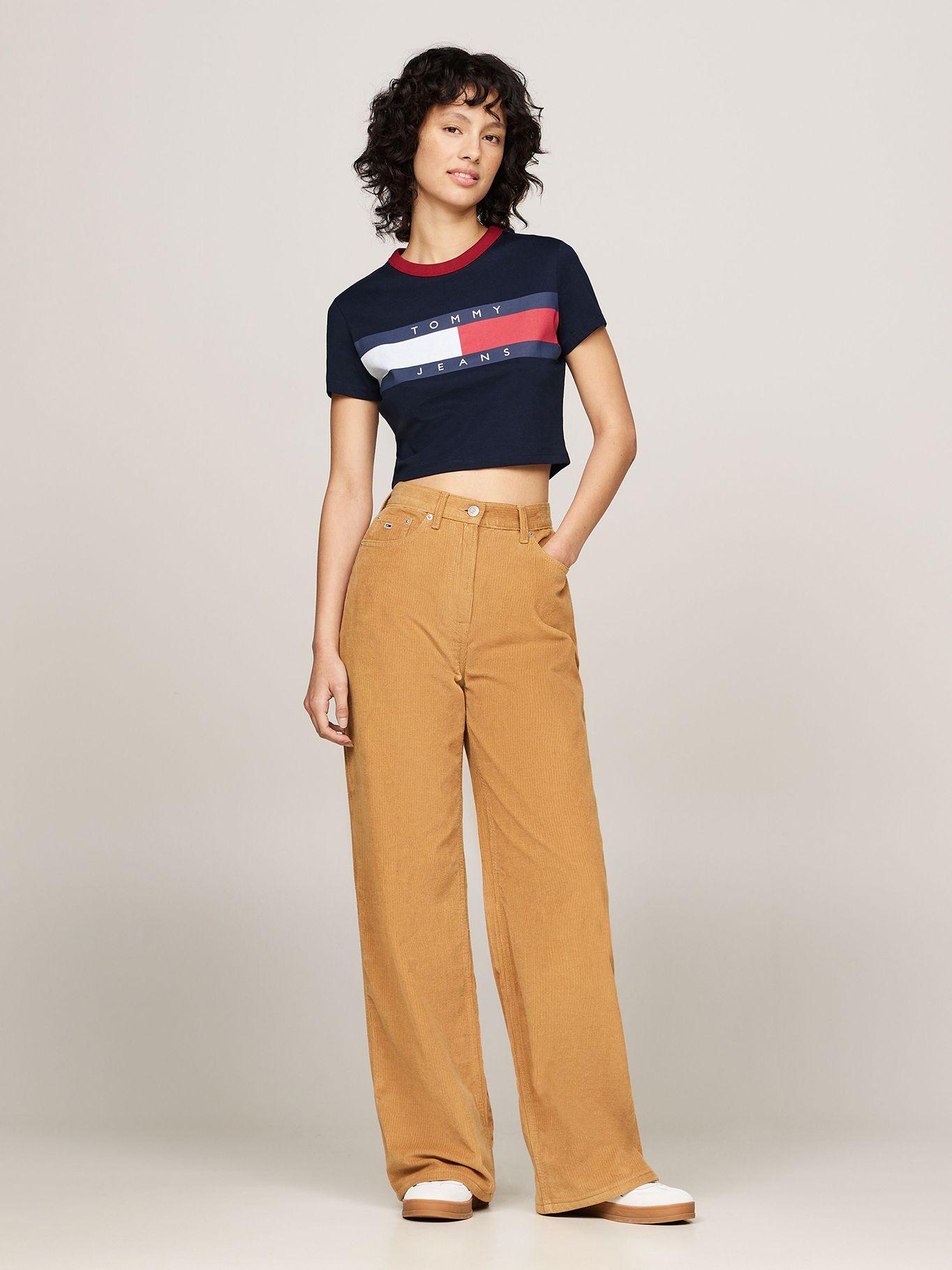 Polera Cropped Slim Fit Con Logo Azul Tommy Jeans-1