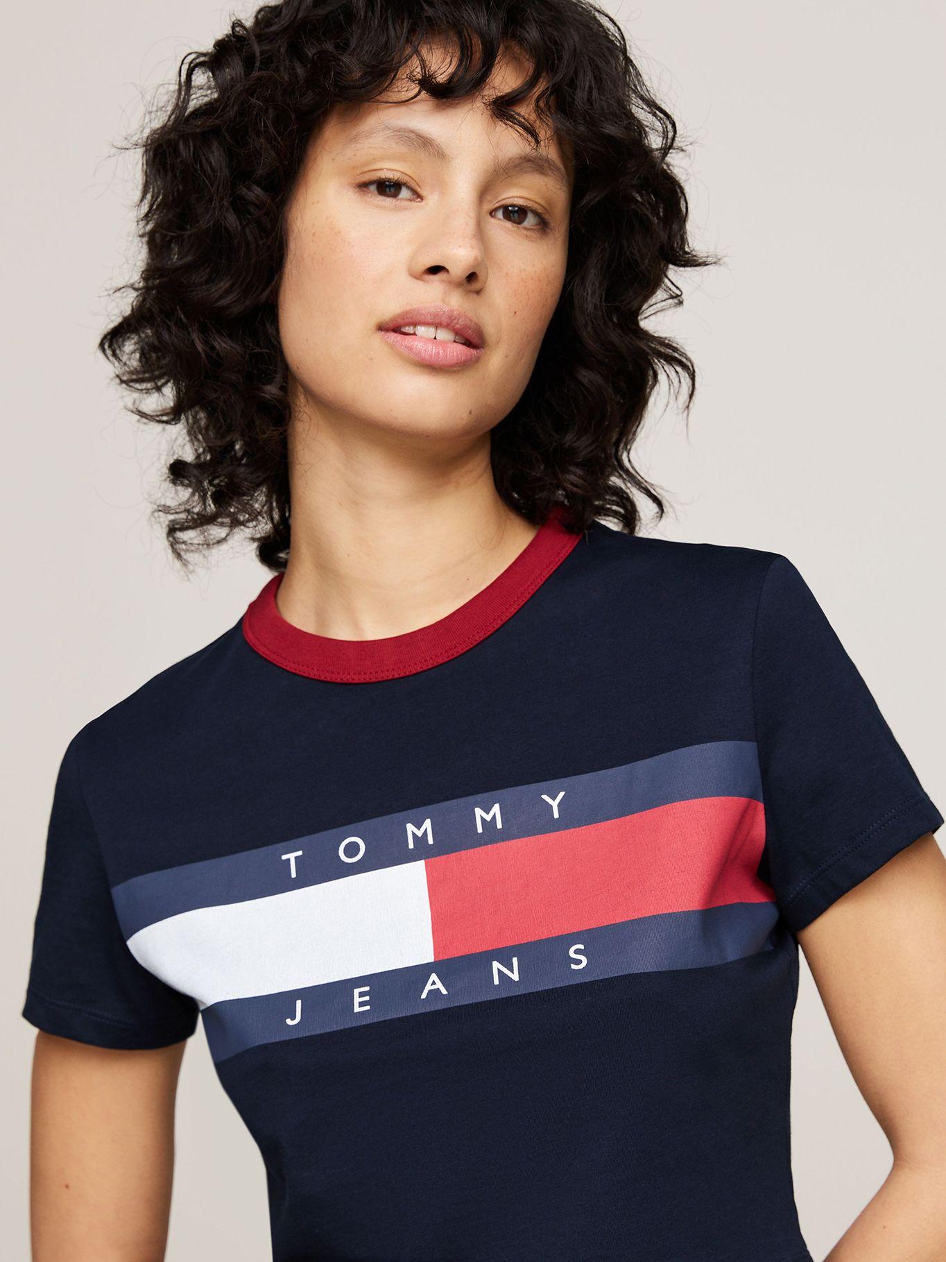 Polera Cropped Slim Fit Con Logo Azul Tommy Jeans-3