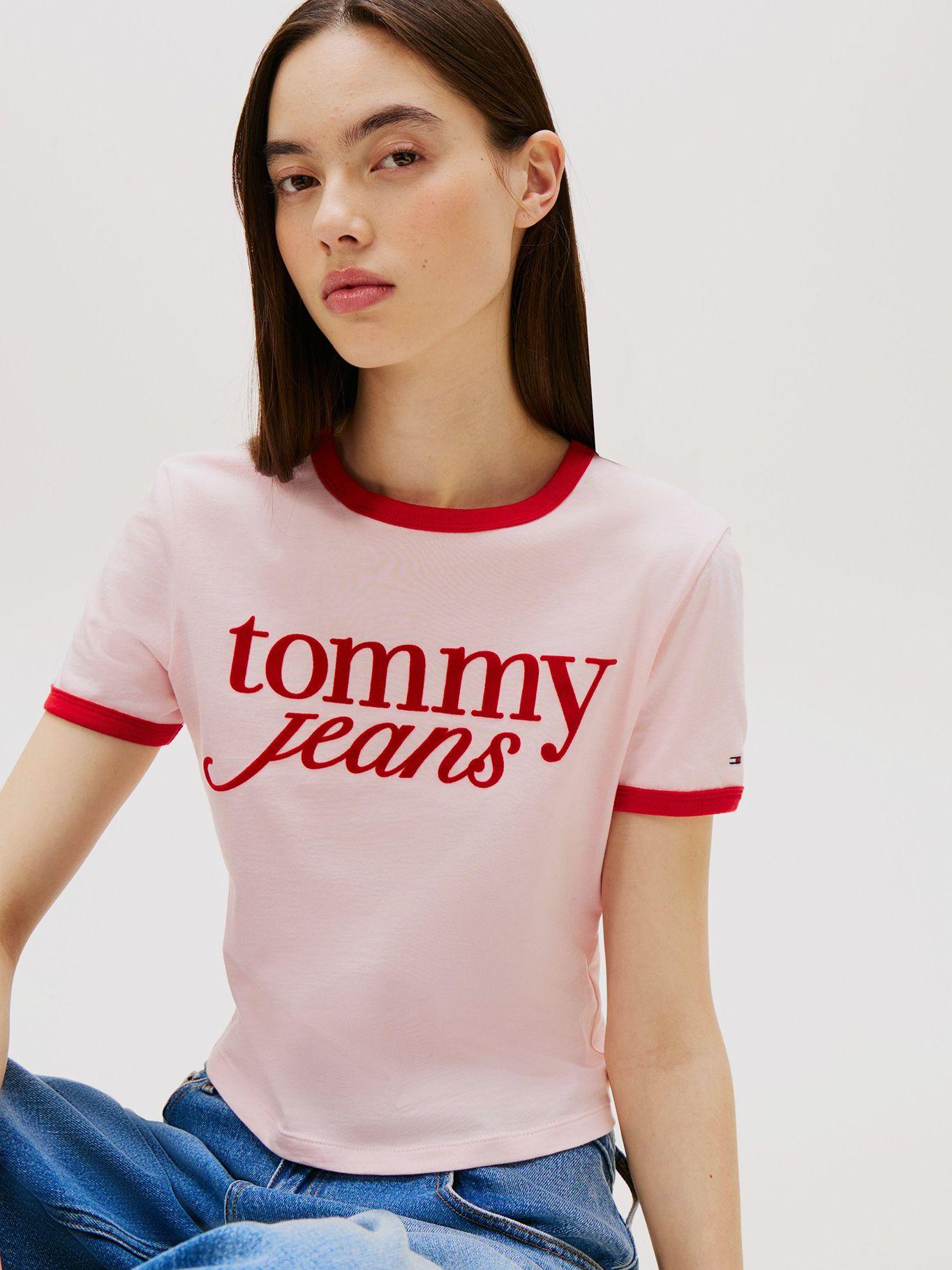 Polera Ringer Con Logo Rosado Tommy Jeans-3