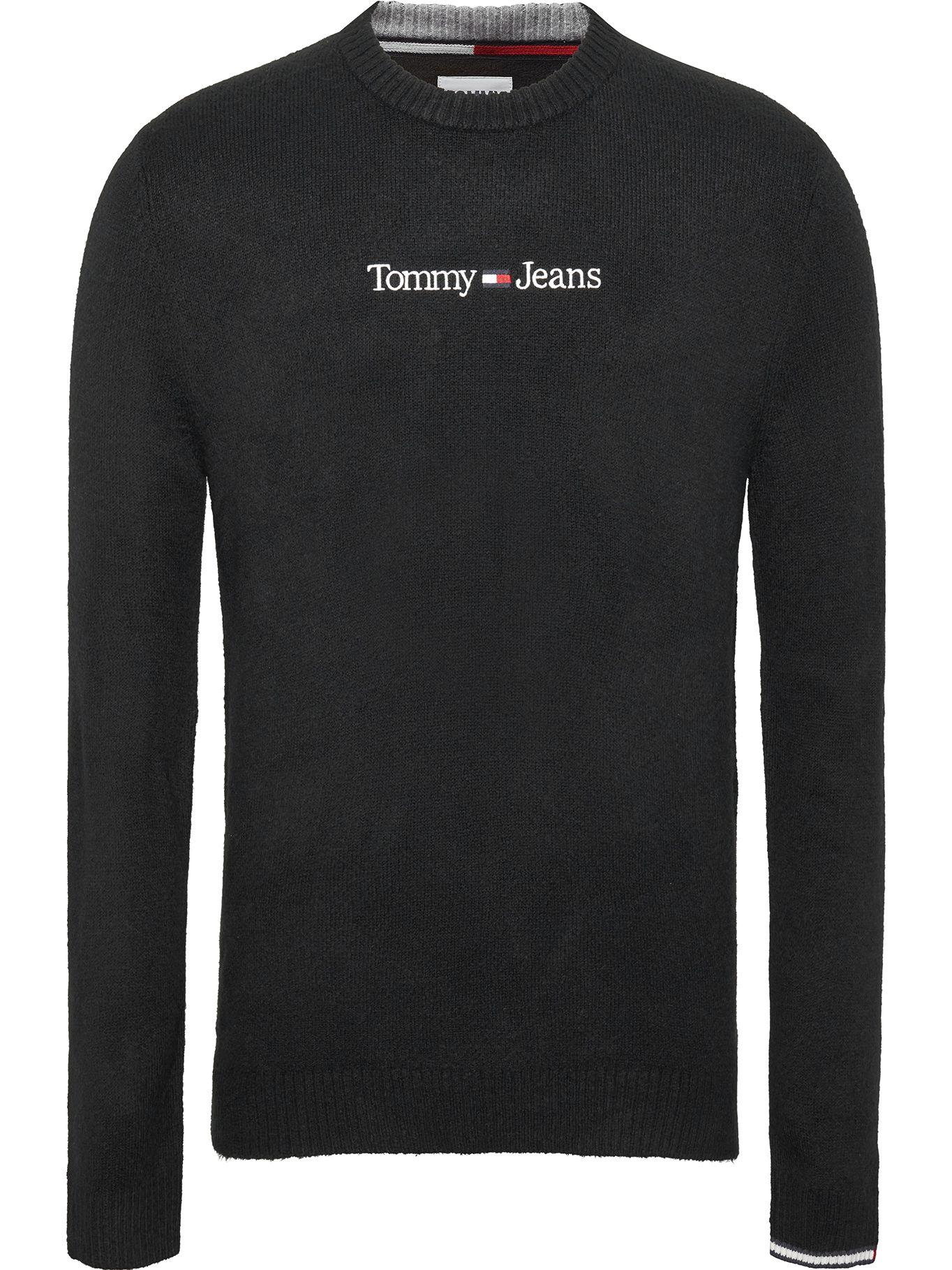 Sweater Regular Linear Con Logo Negro Tommy Hilfiger-0