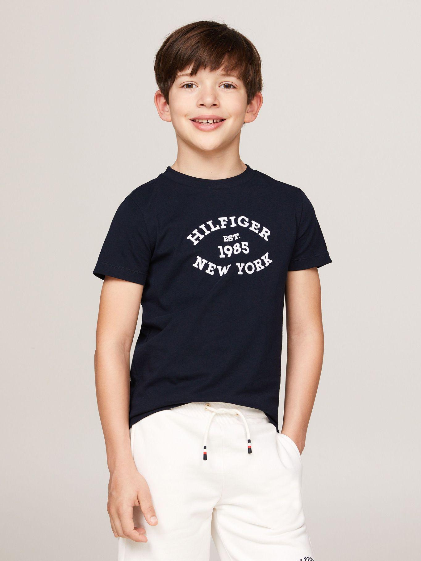 Polera Con Logo Aterciopelado Azul Tommy Hilfiger-0