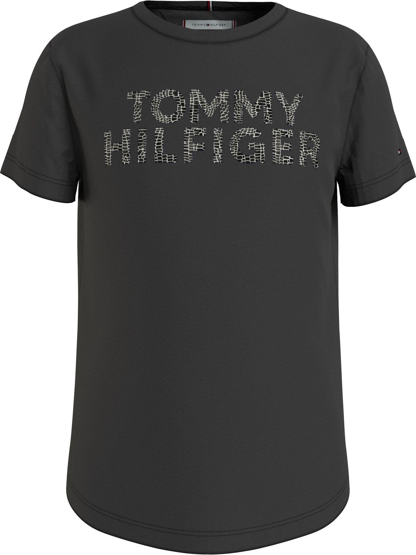 Polera Logo Animal Print Negro Tommy Hilfiger MY2-0