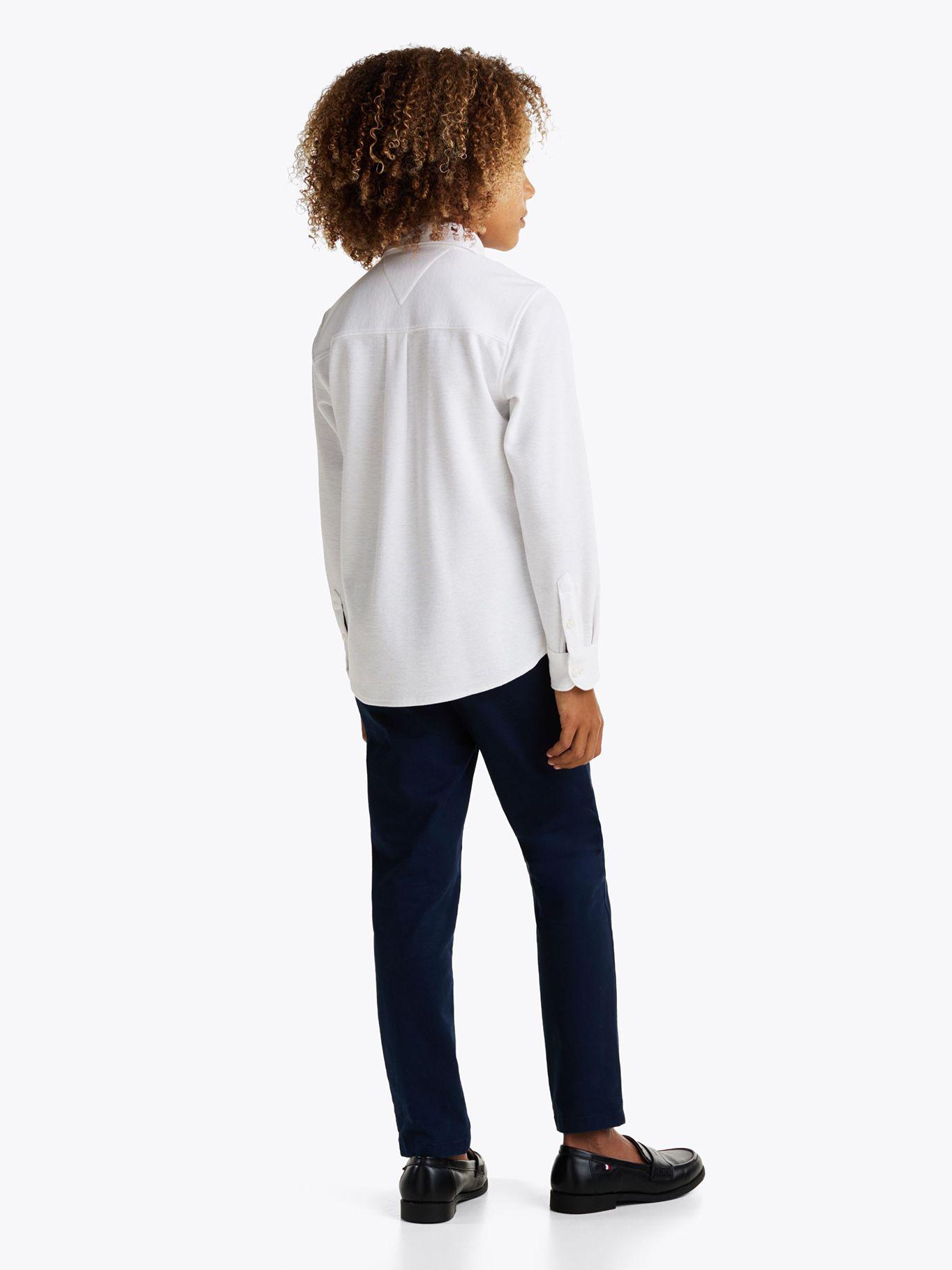 Camisa Micro Waffle Con Logo Blanco Tommy Hilfiger-2