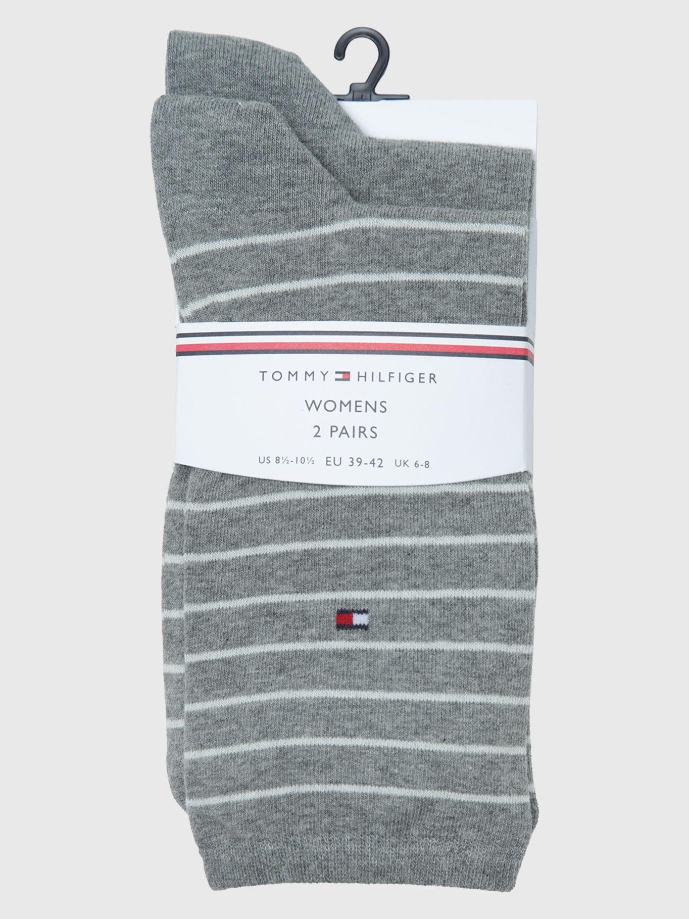 Pack 2 Calcetines Rayas Gris Tommy Hilfiger 006-2