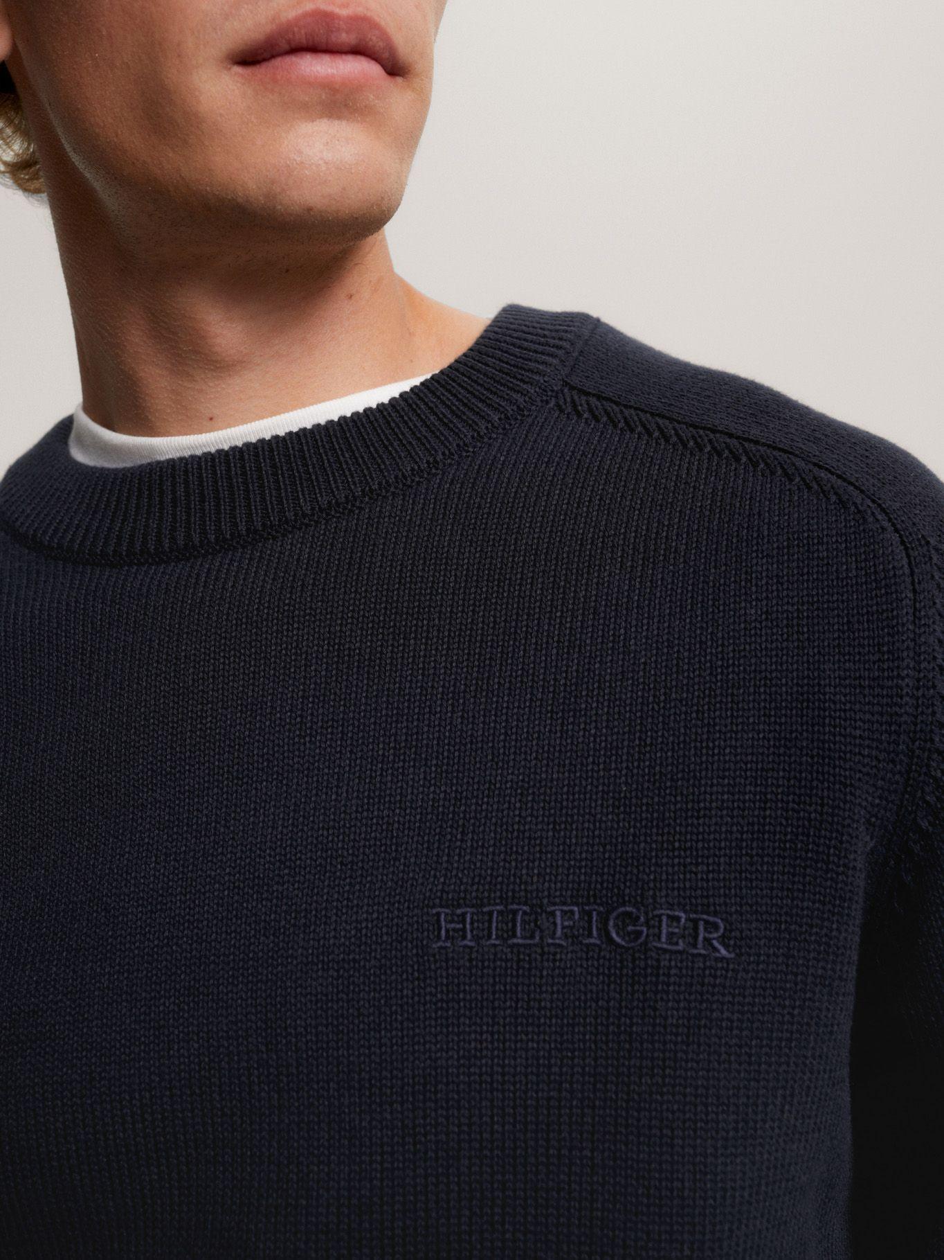Sweater C-Neck Monotype Azul Tommy Hilfiger-3