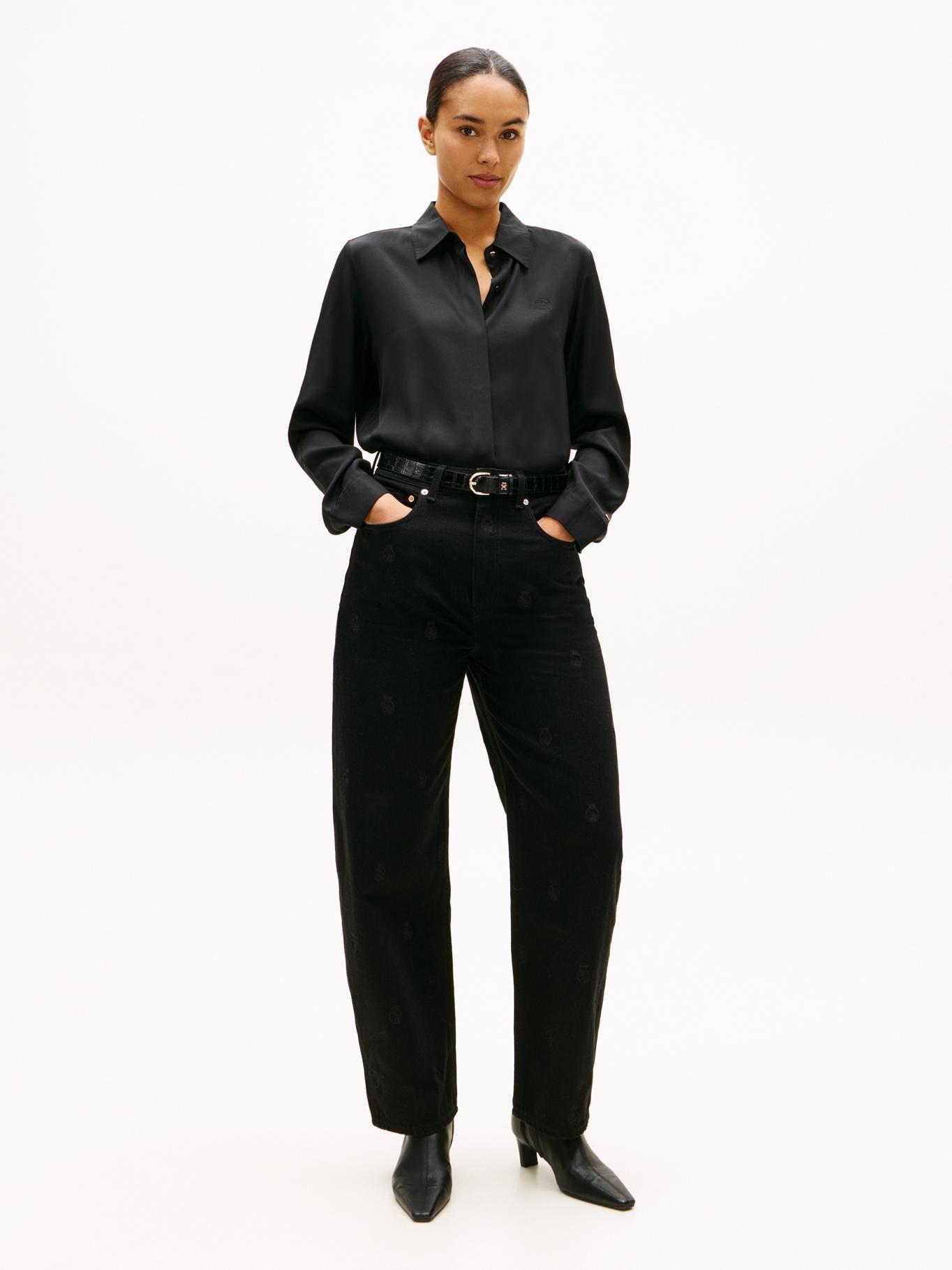 Camisa Twill Regular Fit Tommy Hilfiger Negro-1