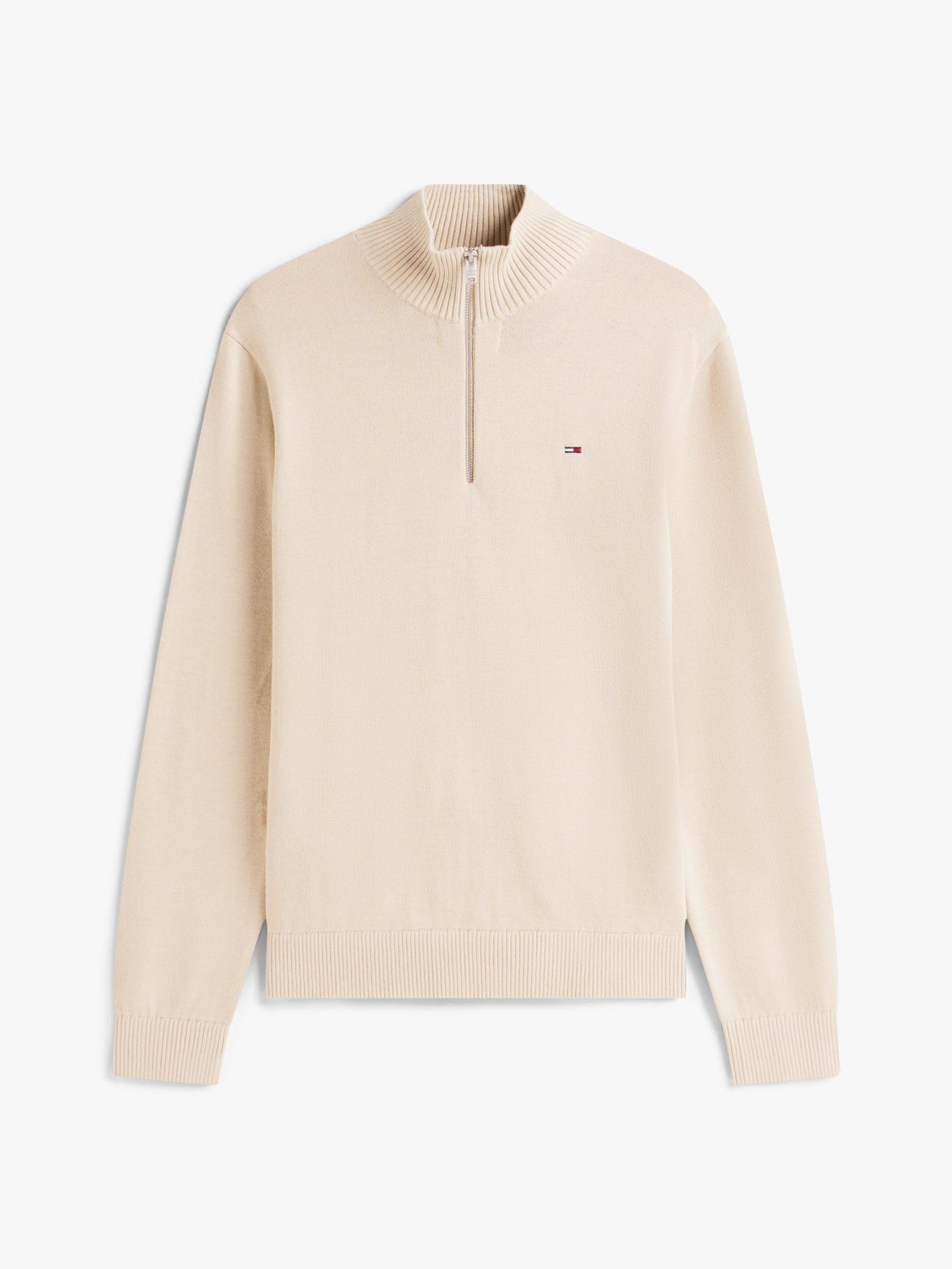 Sweater Con Cierre Y Logo Slim Fit Tommy Jeans Beige-4