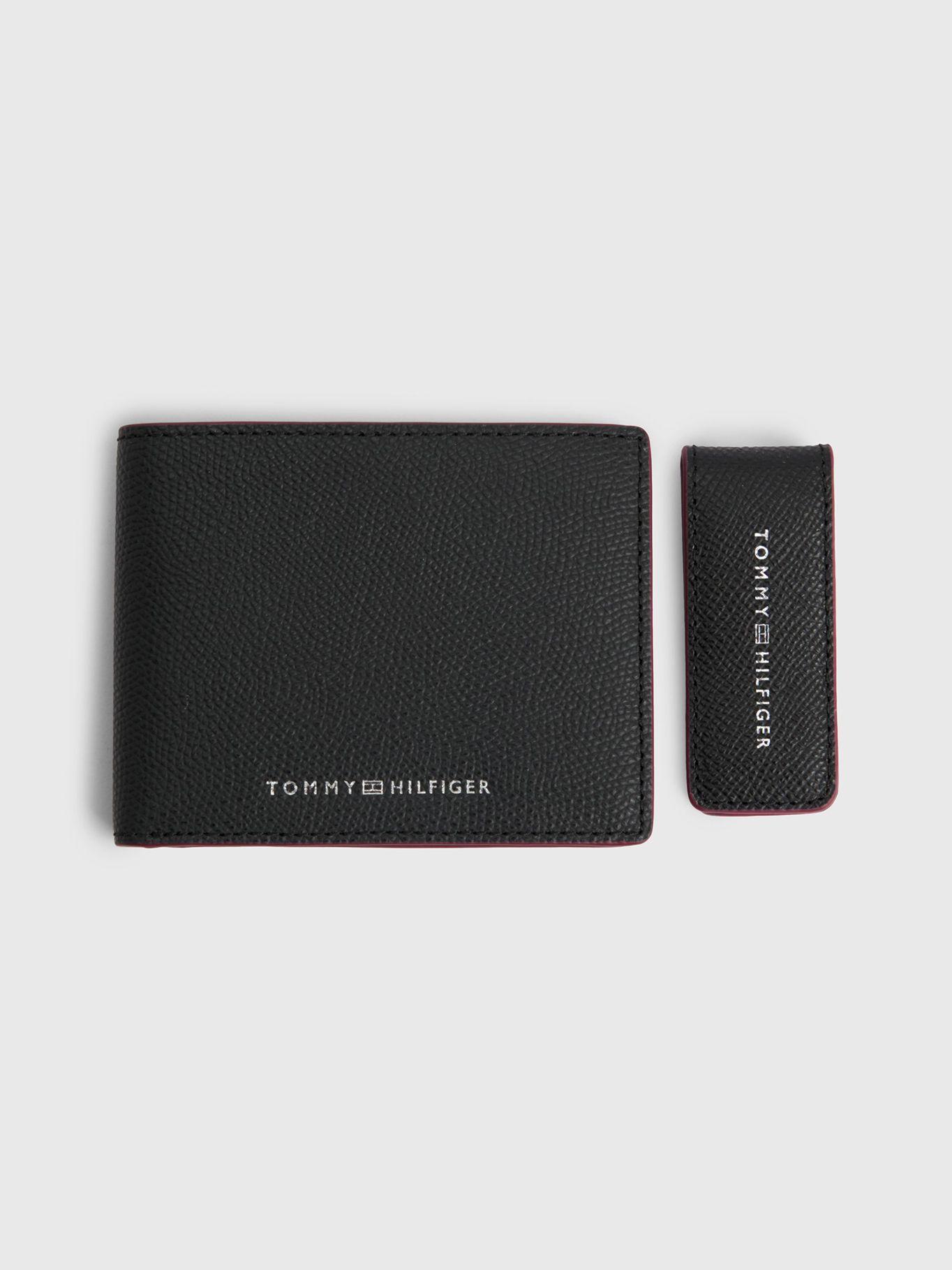 Set De Billetera Y Clip De Cuero Negro Tommy Hilfiger-0