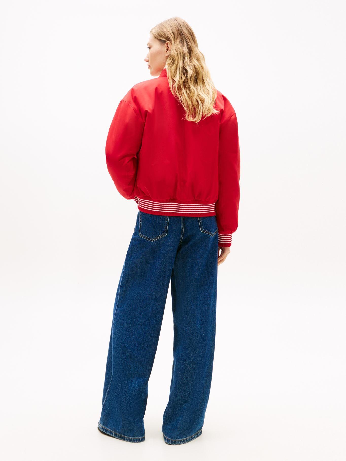 Chaqueta Bomber Con Logo Script Tommy Hilfiger Rojo-2