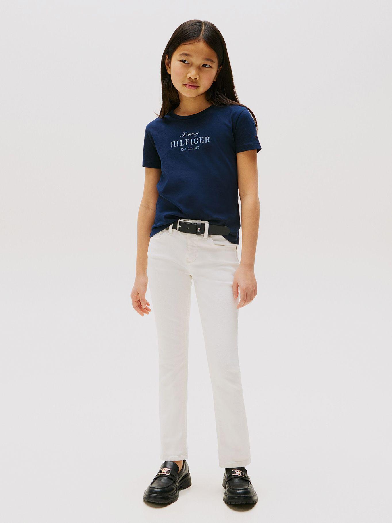 Polera Con Logo De Purpurina Azul Tommy Hilfiger-1