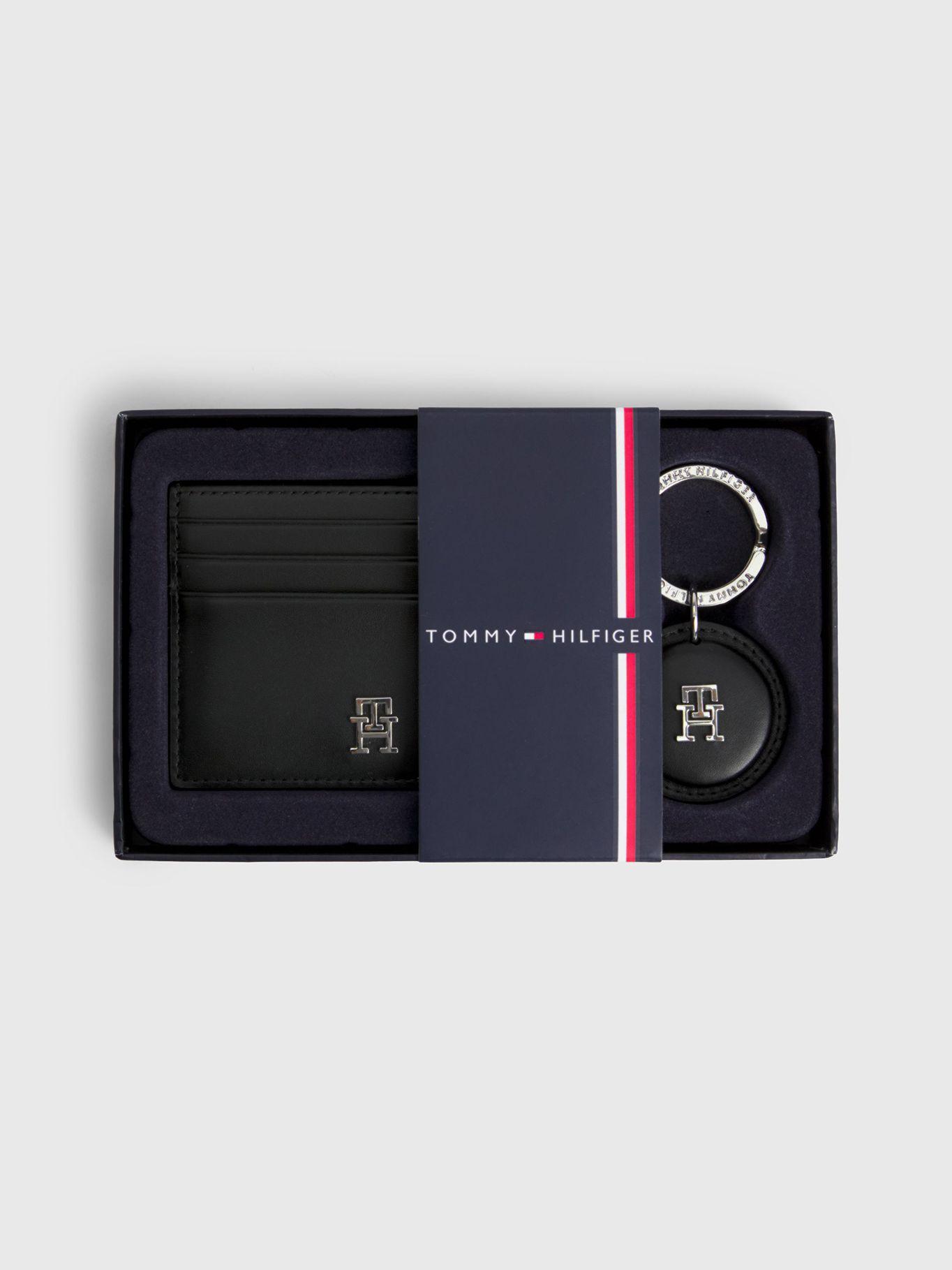 Set Tarjetero De Cuero Con Llavero Negro Tommy Hilfiger-3