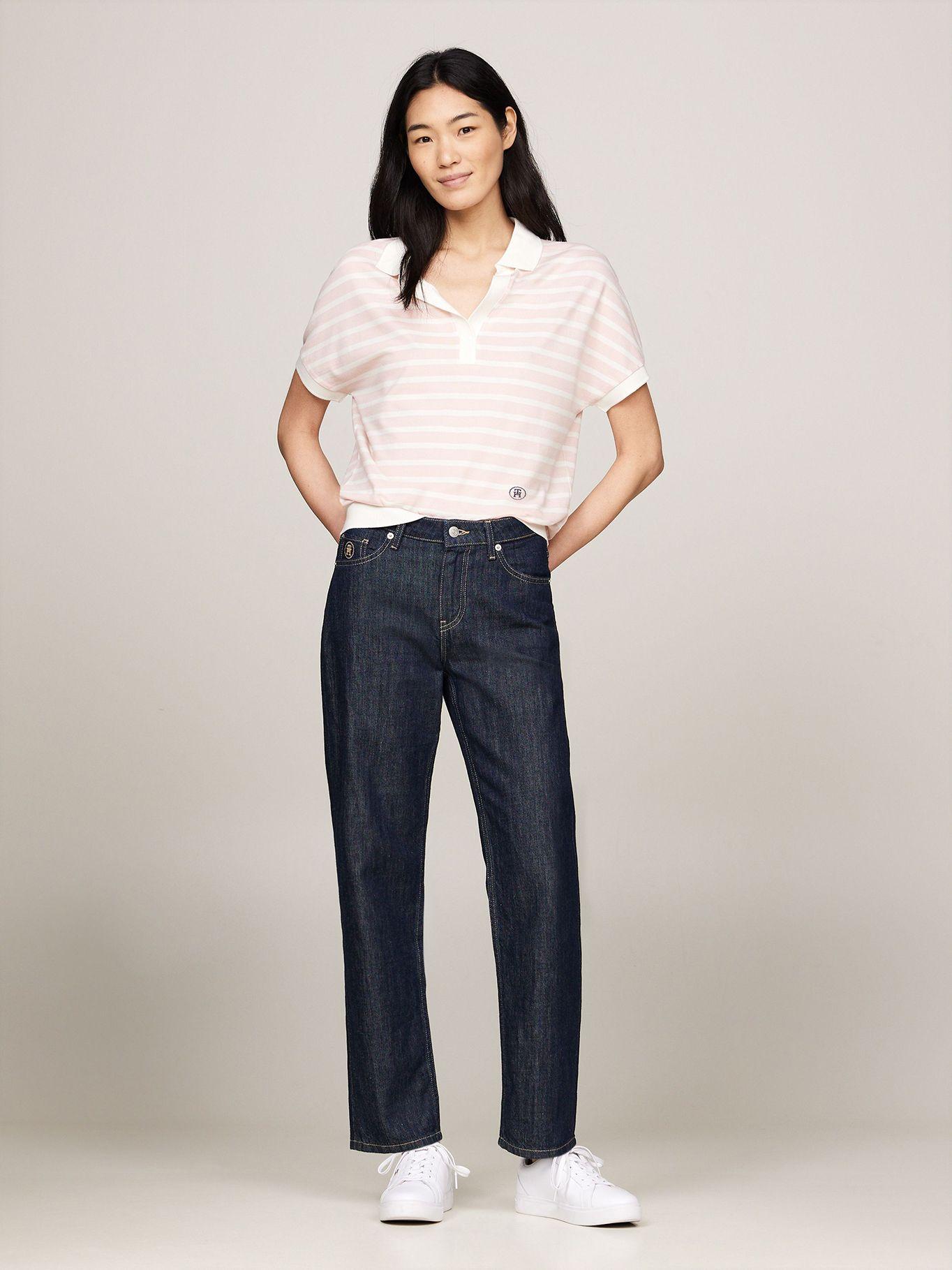 Polo Mujer Diseño A Rayas Rosado Tommy Hilfiger-1