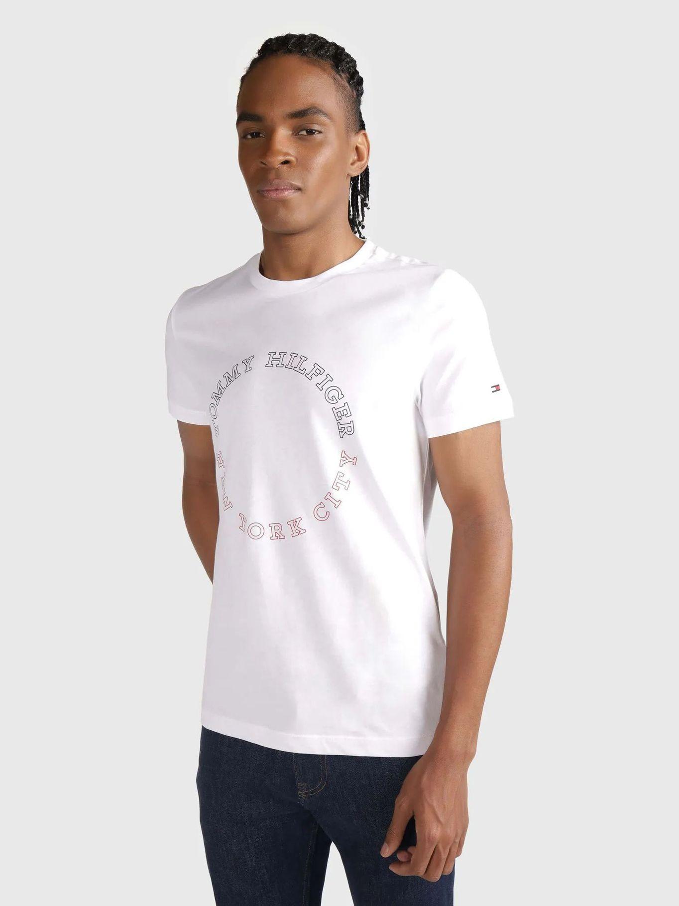 Polera Slim Fit Logo Monotype Blanco Tommy Hilfiger-0