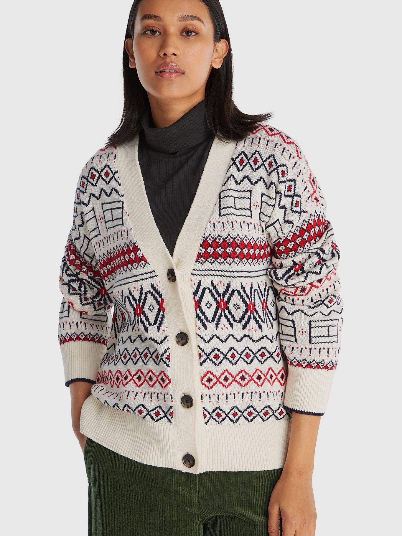 Cárdigan Allover Print Blanco Tommy Hilfiger-0