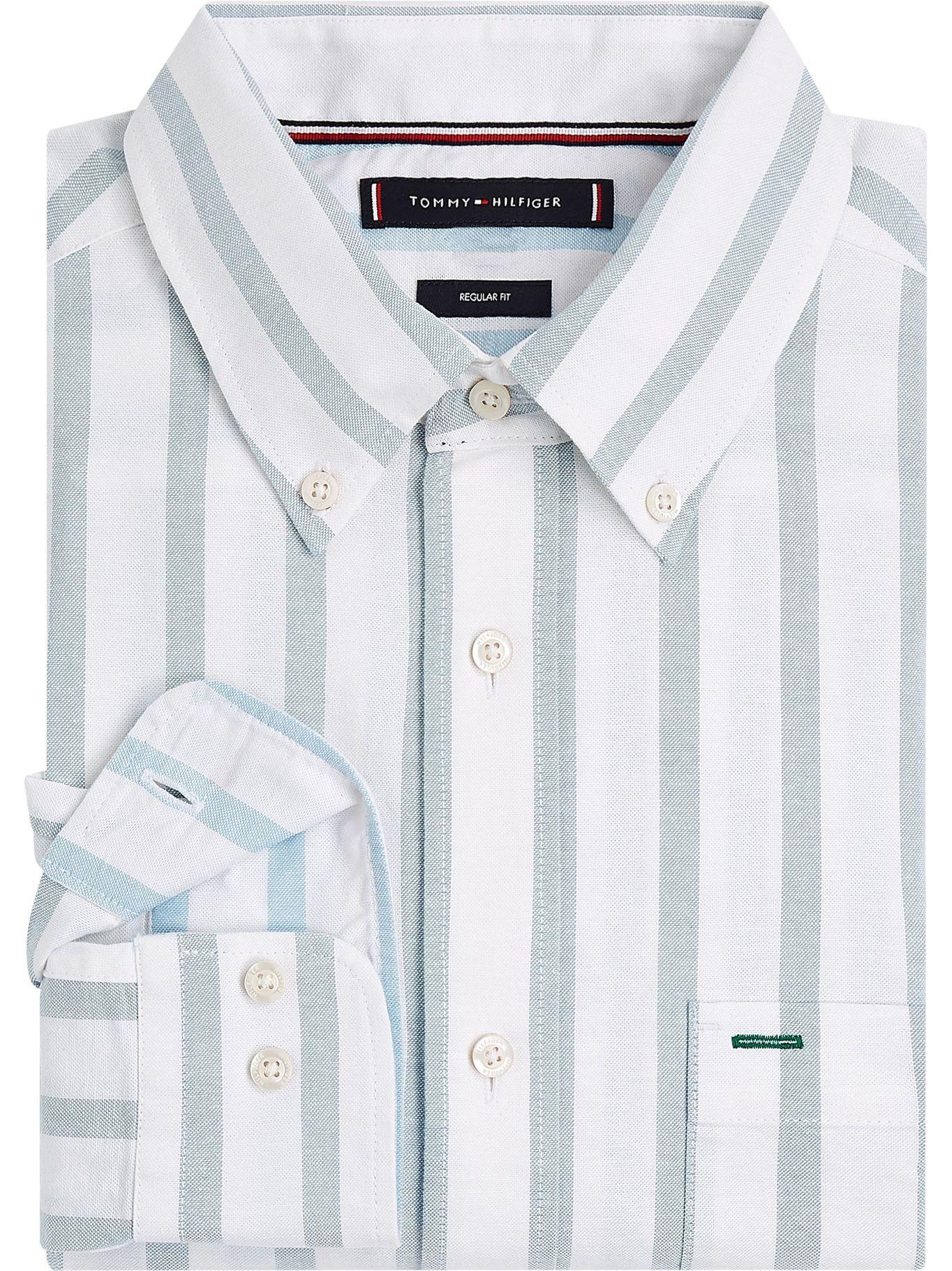 Camisa Oxford Stripe Regular Fit Verde Tommy Hilfiger-2