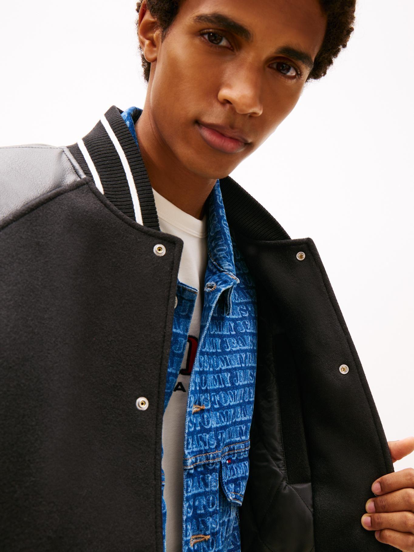 Chaqueta Varsity Con Logo Tommy Jeans Negro-3