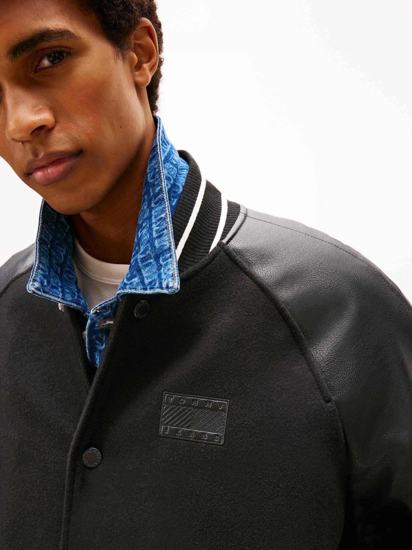 Chaqueta Varsity Con Logo Tommy Jeans Negro-4