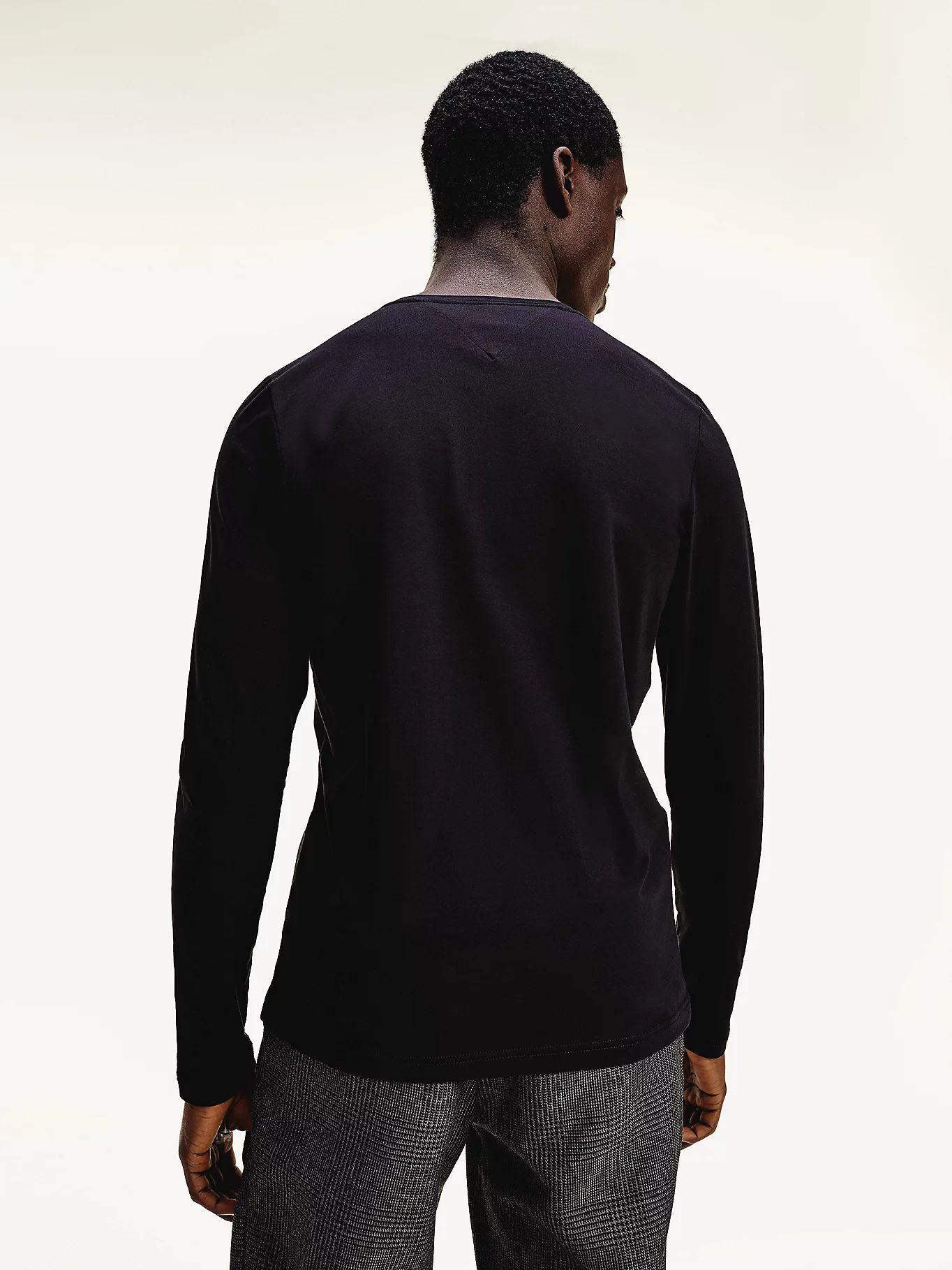 Polera Stretch Slim Negro Tommy Hilfiger A2-1