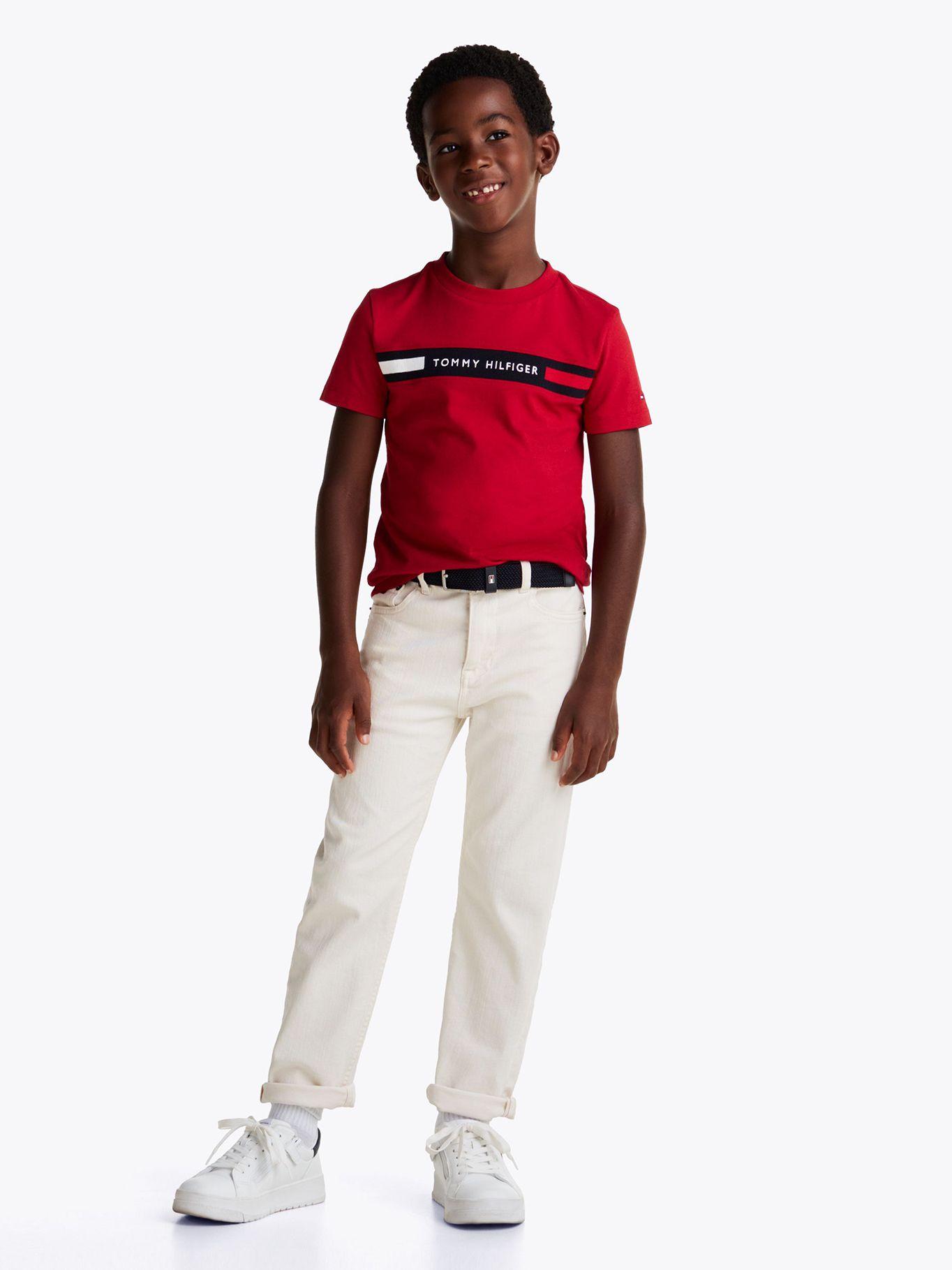 Polera Con Logo Rib Rojo Tommy Hilfiger-1