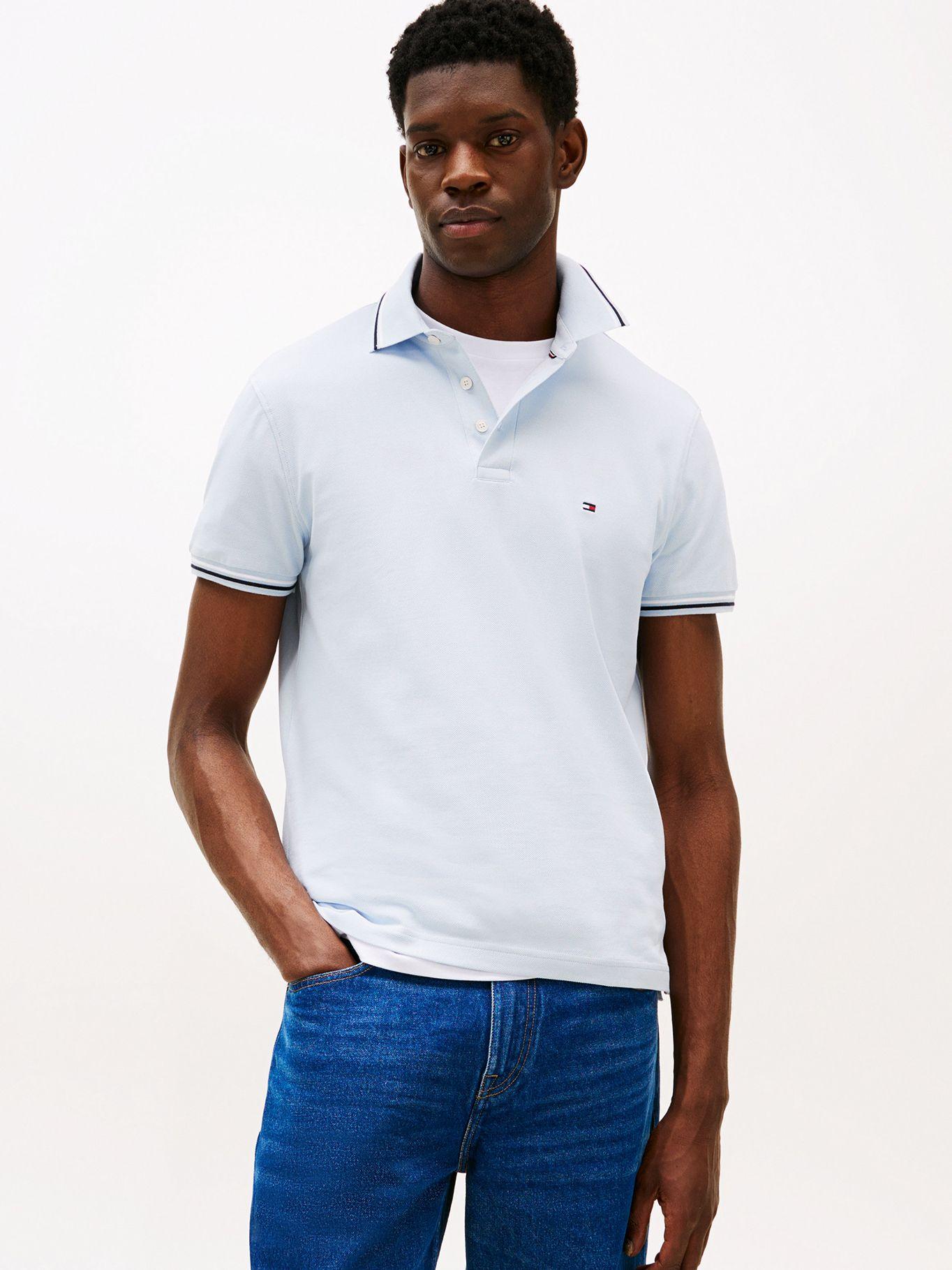 Polo Seasonal Ribeteado Slim Celeste C1O Tommy Hilfiger-0