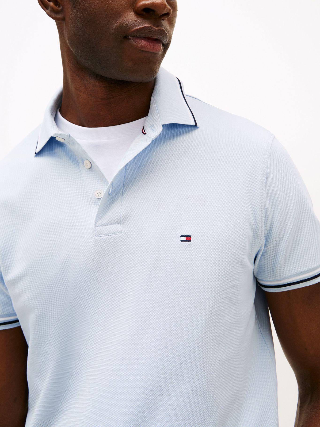 Polo Seasonal Ribeteado Slim Celeste C1O Tommy Hilfiger-3