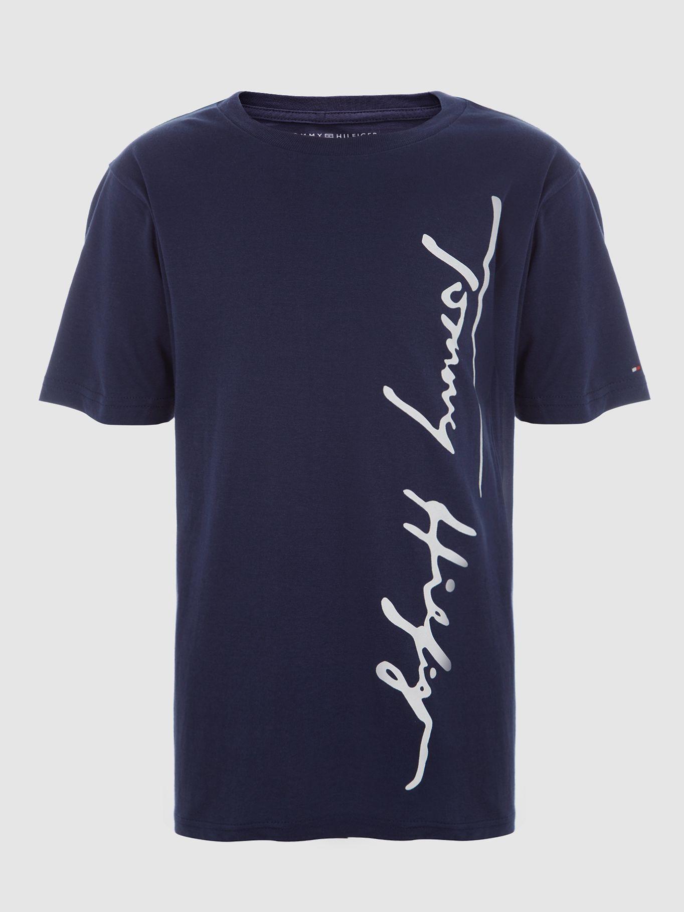 Polera Script Graphic Logo Azul Tommy Hilfiger-0