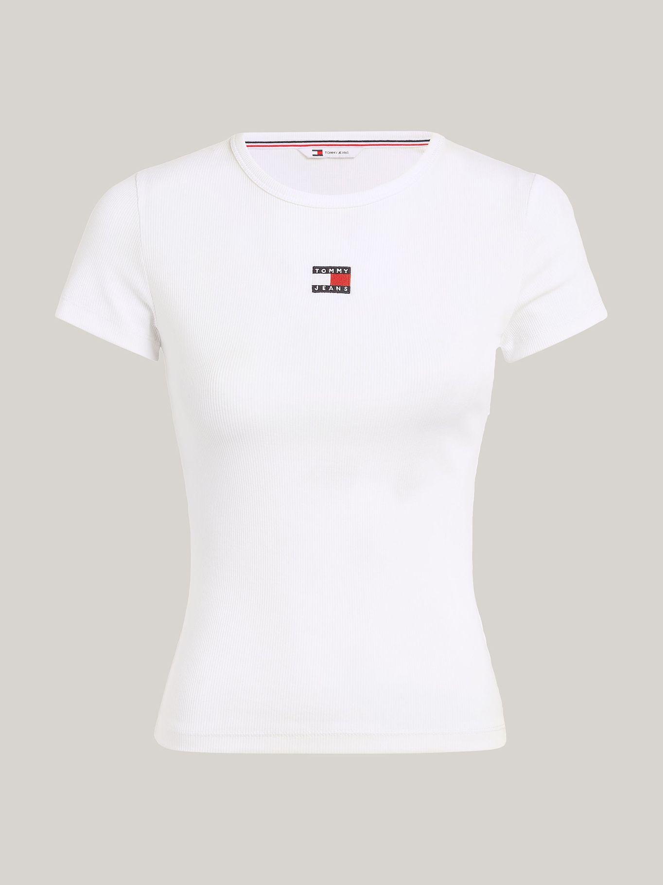 Polera Slim Fit Con Parche Blanco YBR Tommy Jeans-4