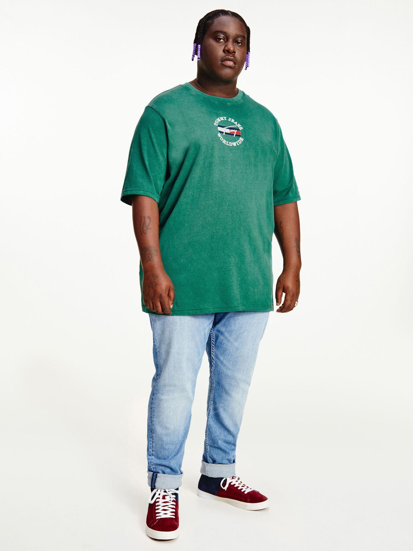 Polera Plus Con Logo Verde Tommy Jeans M2-0