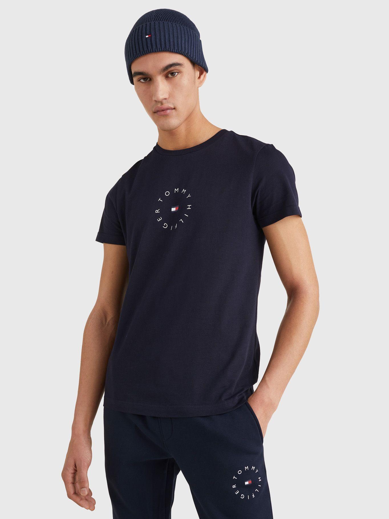 Polera Organic Cotton Logo Azul Tommy Hilfiger M23-3