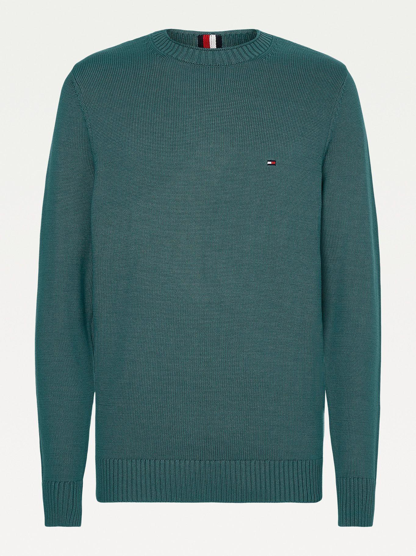 Sweater Chunky Organic C-Neck Verde Tommy Hilfiger-0