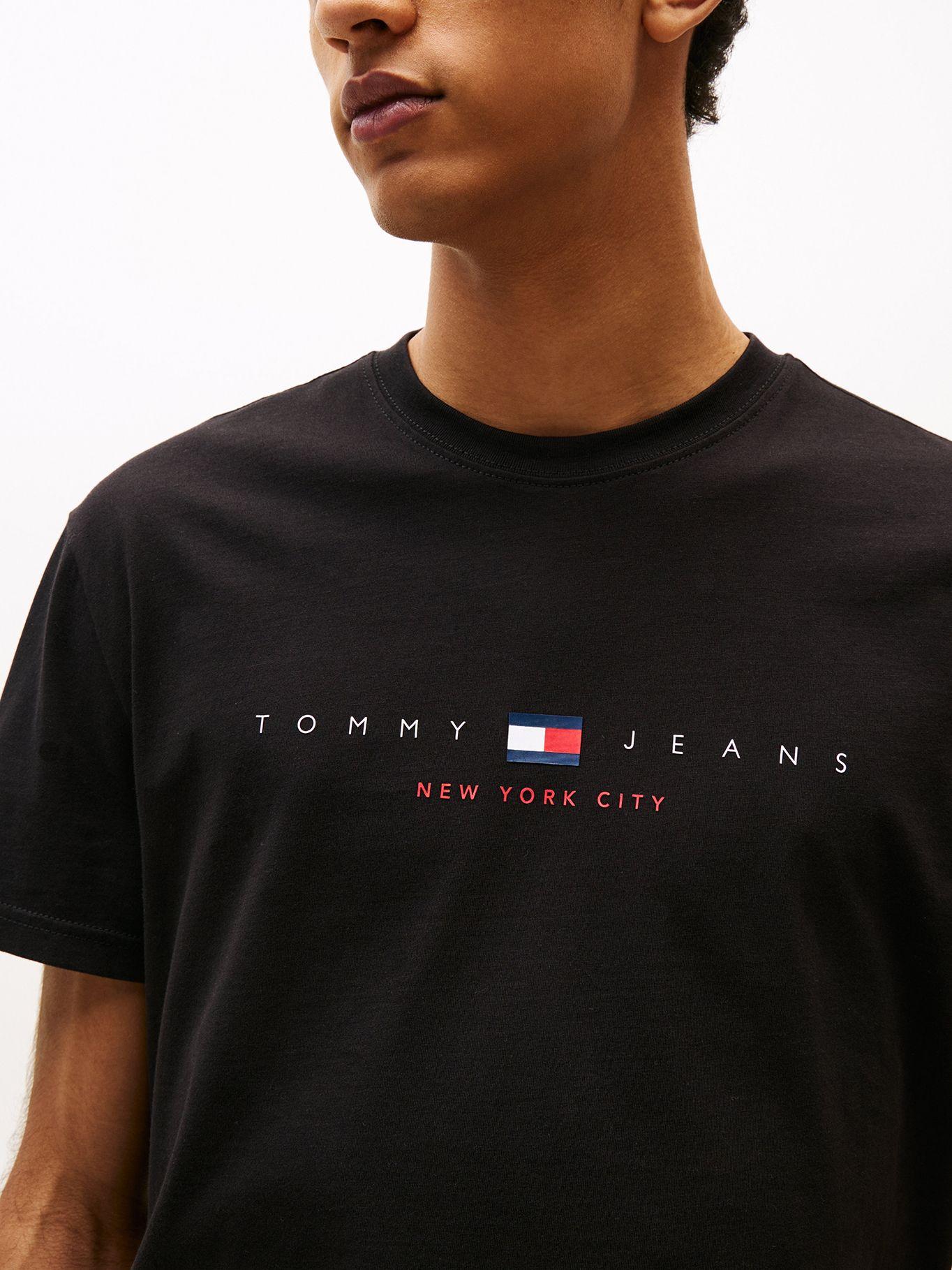 Polera Flag Linear Logo Negro BDS Tommy Jeans-3