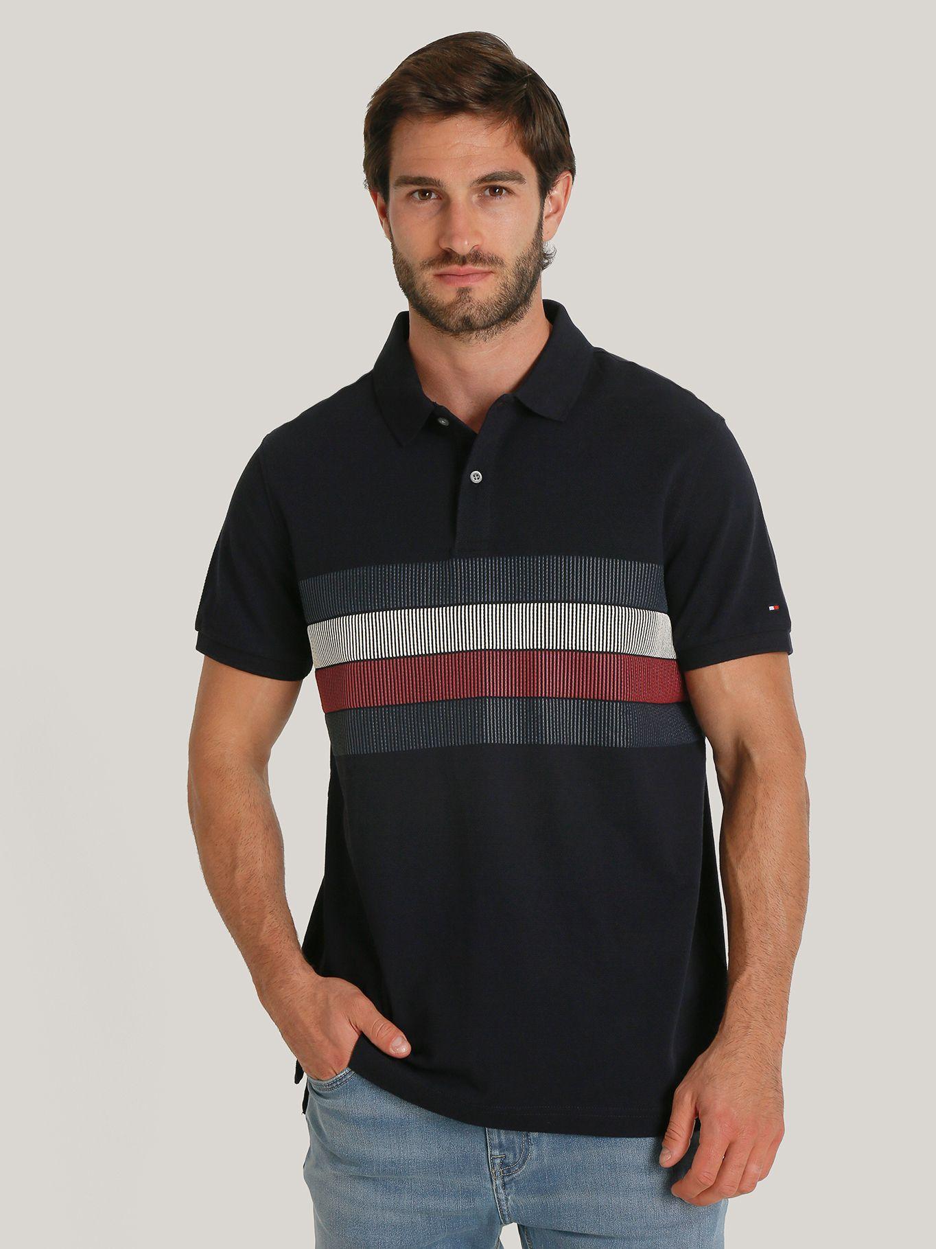 Polo Global Stripe Regular Fit Azul Tommy Hilfiger-0