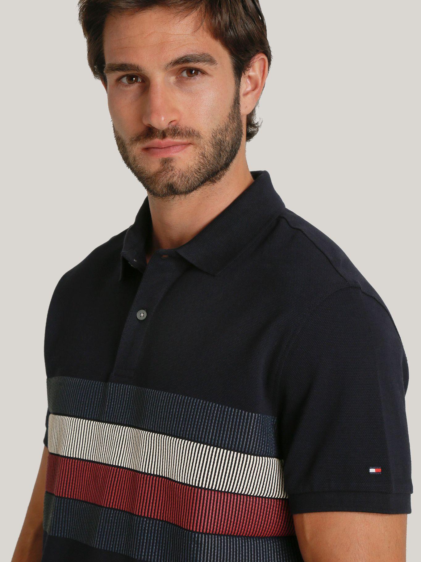 Polo Global Stripe Regular Fit Azul Tommy Hilfiger-3