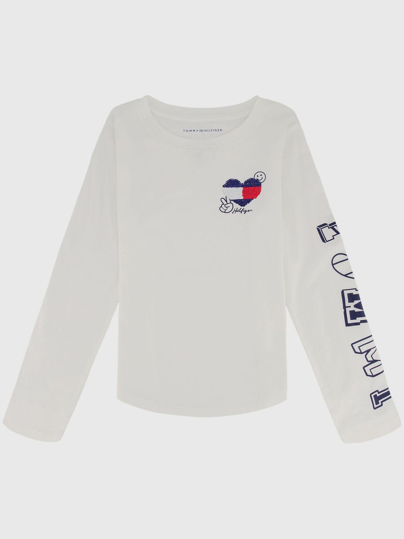 Polera Con Corazón De Lentejuelas Blanco Tommy Hilfiger-0