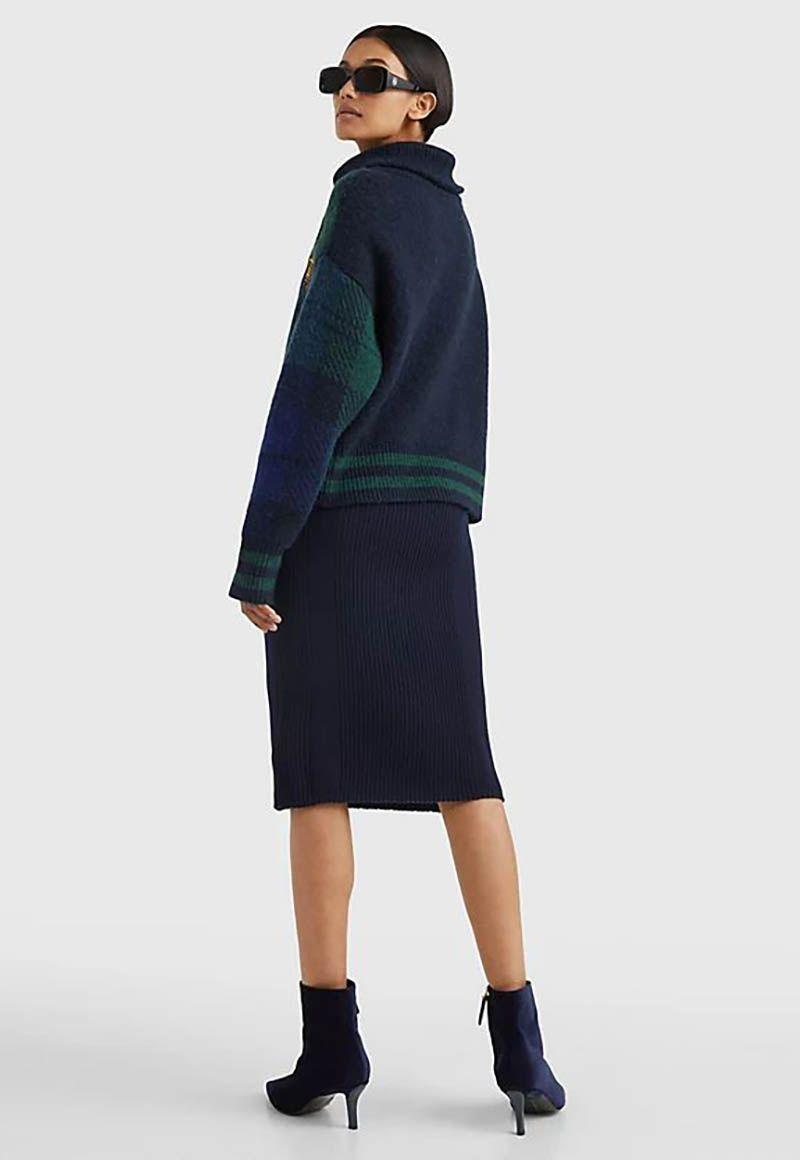 Sweater Relaxed Tartan Con Cierre Azul Tommy Hilfiger-2
