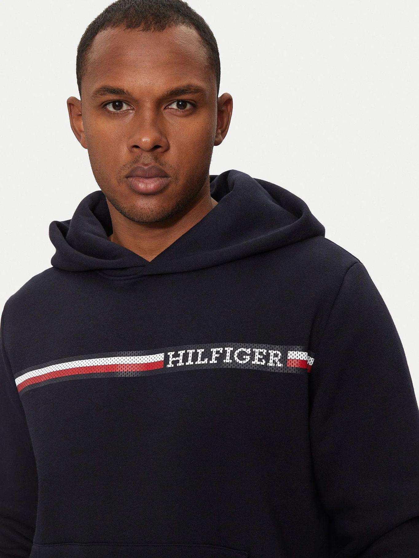 Polerón Hoodie Con Logo Stripe Azul Tommy Hilfiger-3