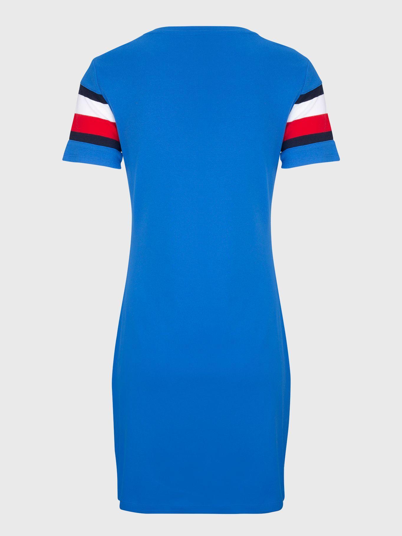 Vestido De Algodón Global Logo Azul Tommy Hilfiger-1