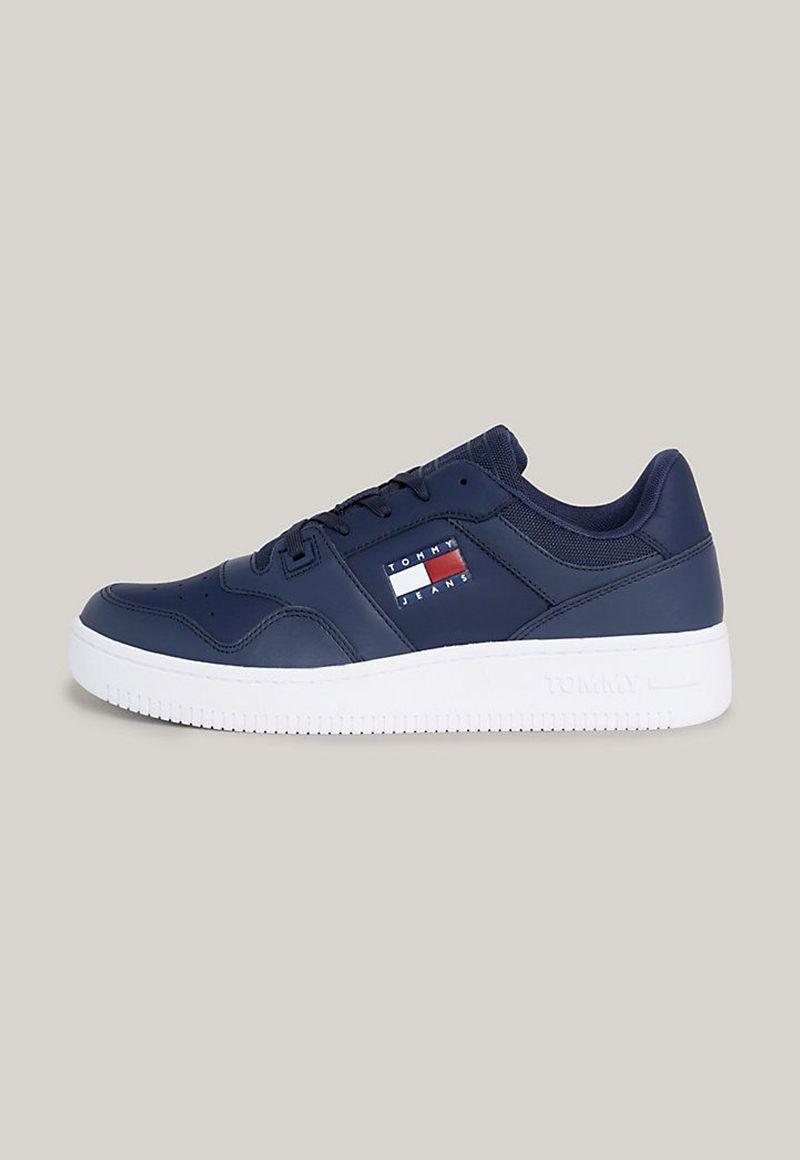 Zapatilla Sport Retro De Cuero Azul Tommy Hilfiger-4