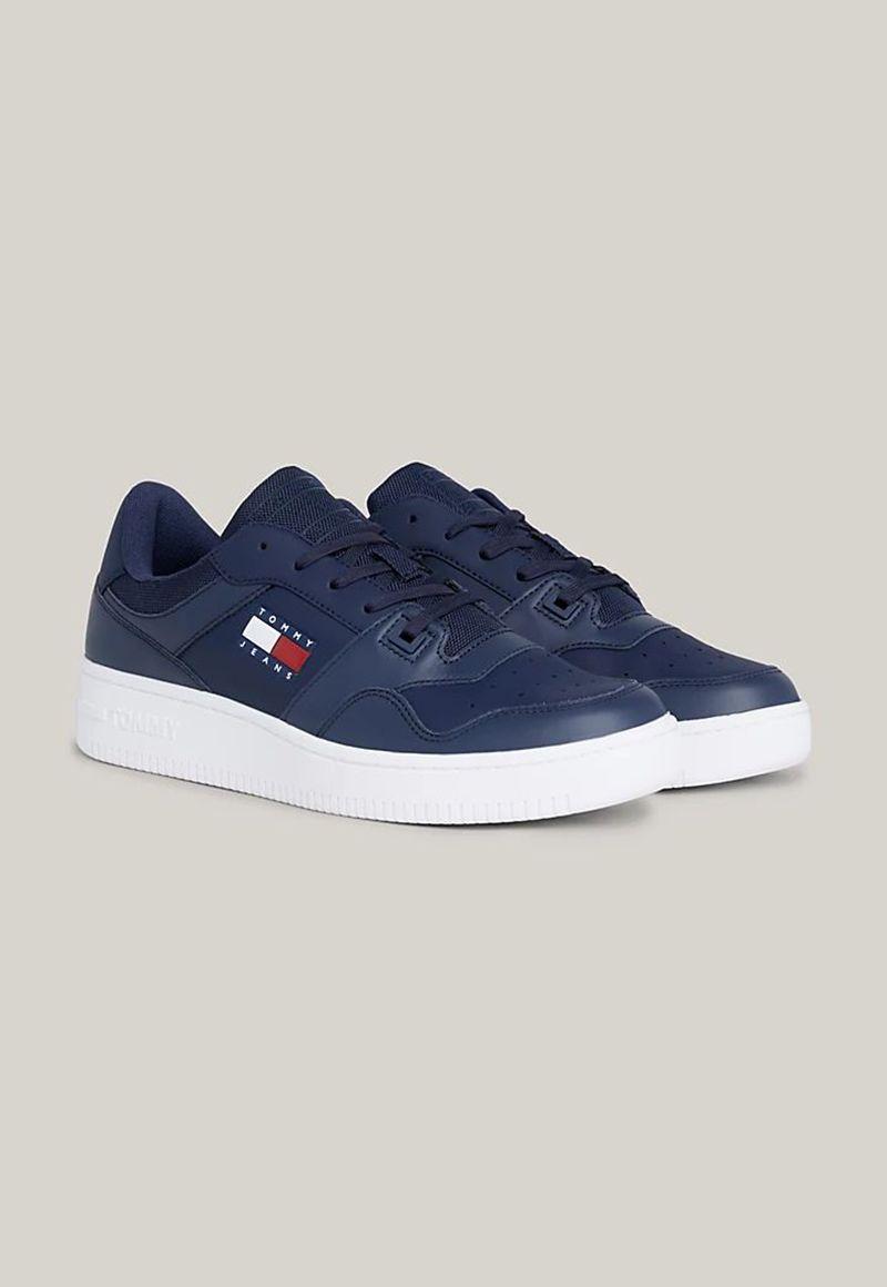 Zapatilla Sport Retro De Cuero Azul Tommy Hilfiger-0