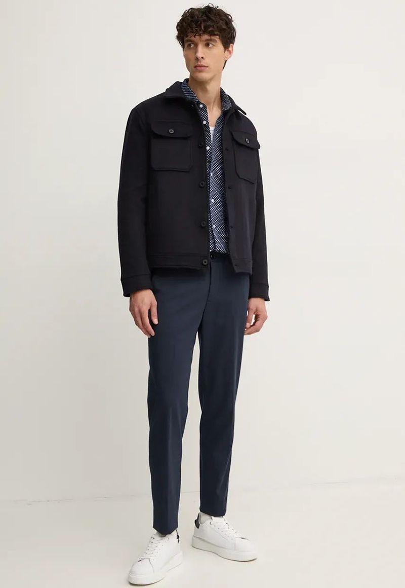 Camisa Con Micro Estampado Slim Fit Azul Tommy Hilfiger-1