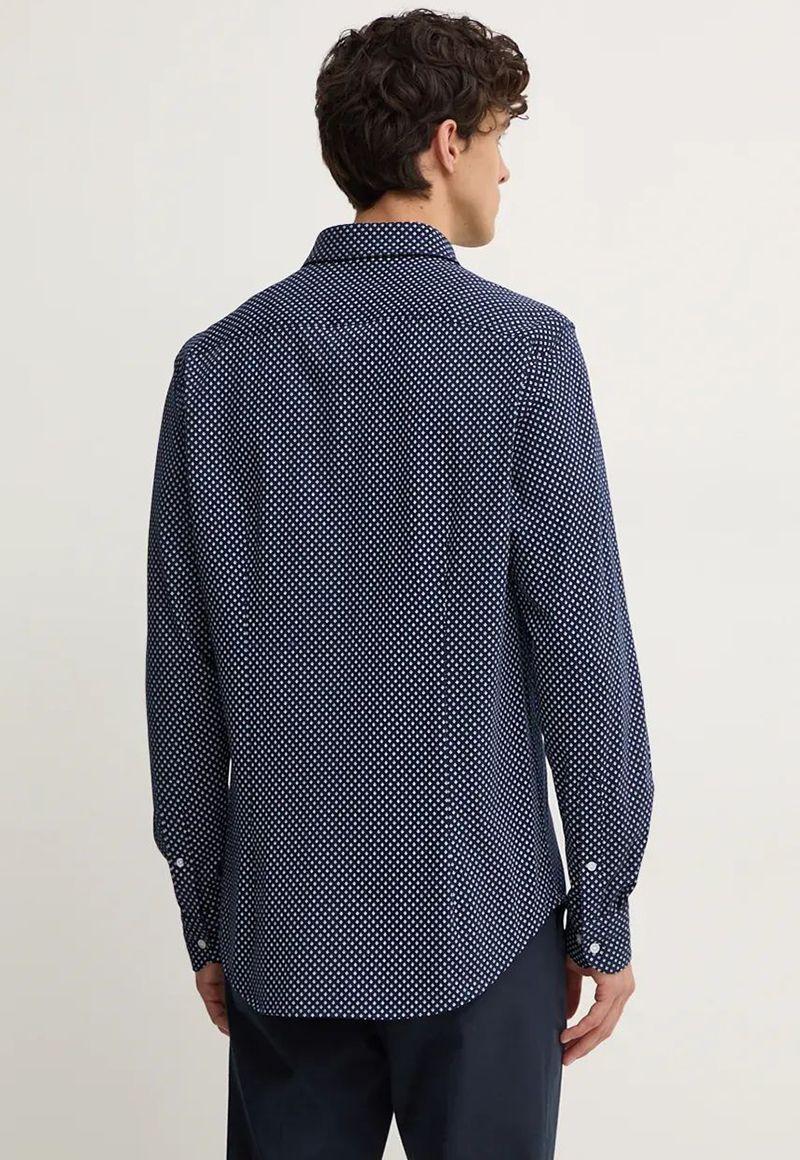 Camisa Con Micro Estampado Slim Fit Azul Tommy Hilfiger-2