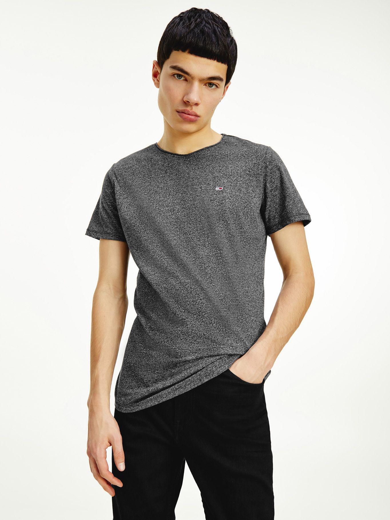 Polera Jaspe Slim C-Neck Negro Tommy Jeans F2-0