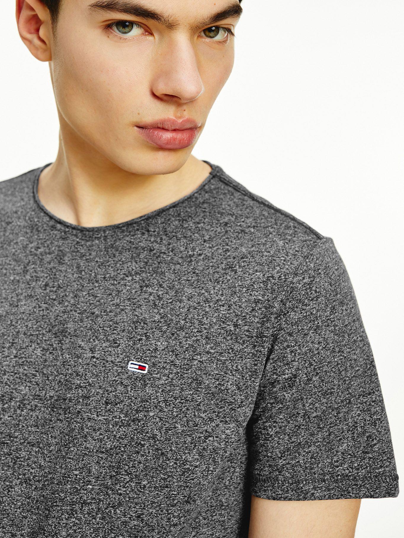 Polera Jaspe Slim C-Neck Negro Tommy Jeans F2-2