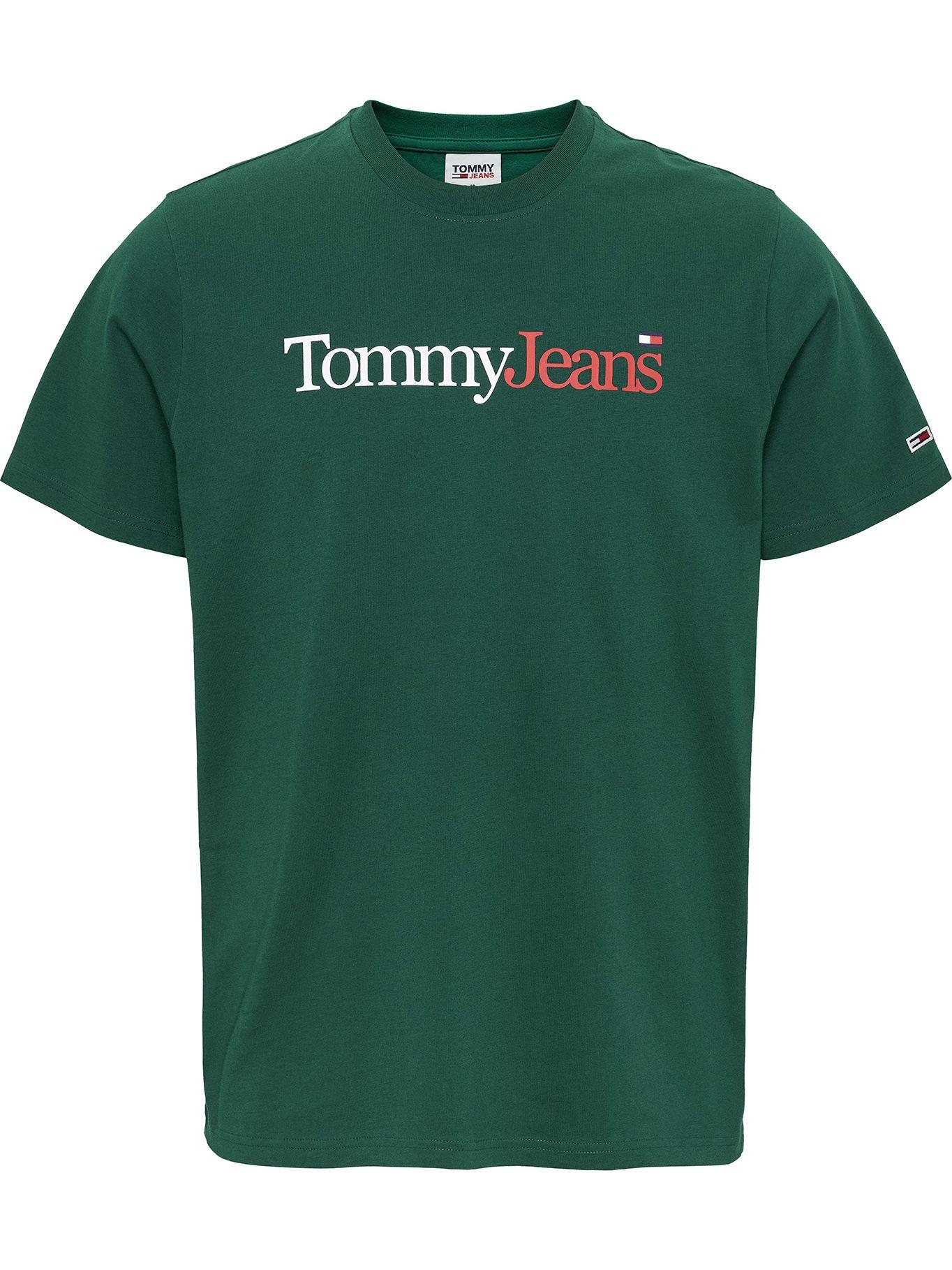 Polera Essential Multi Logo Verde Tommy Jeans-0