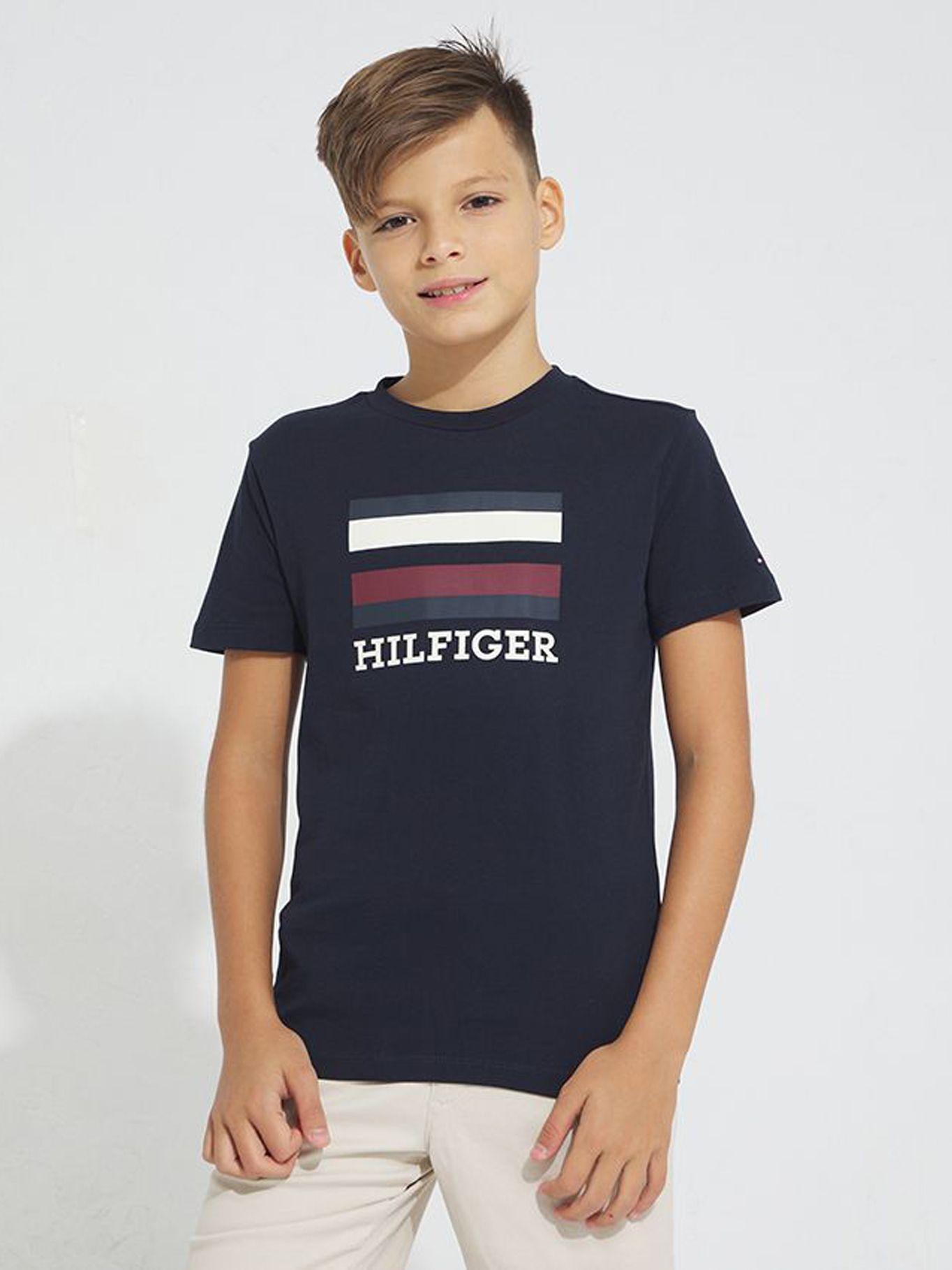 Polera Stripe Box Logo Azul Tommy Hilfiger-0