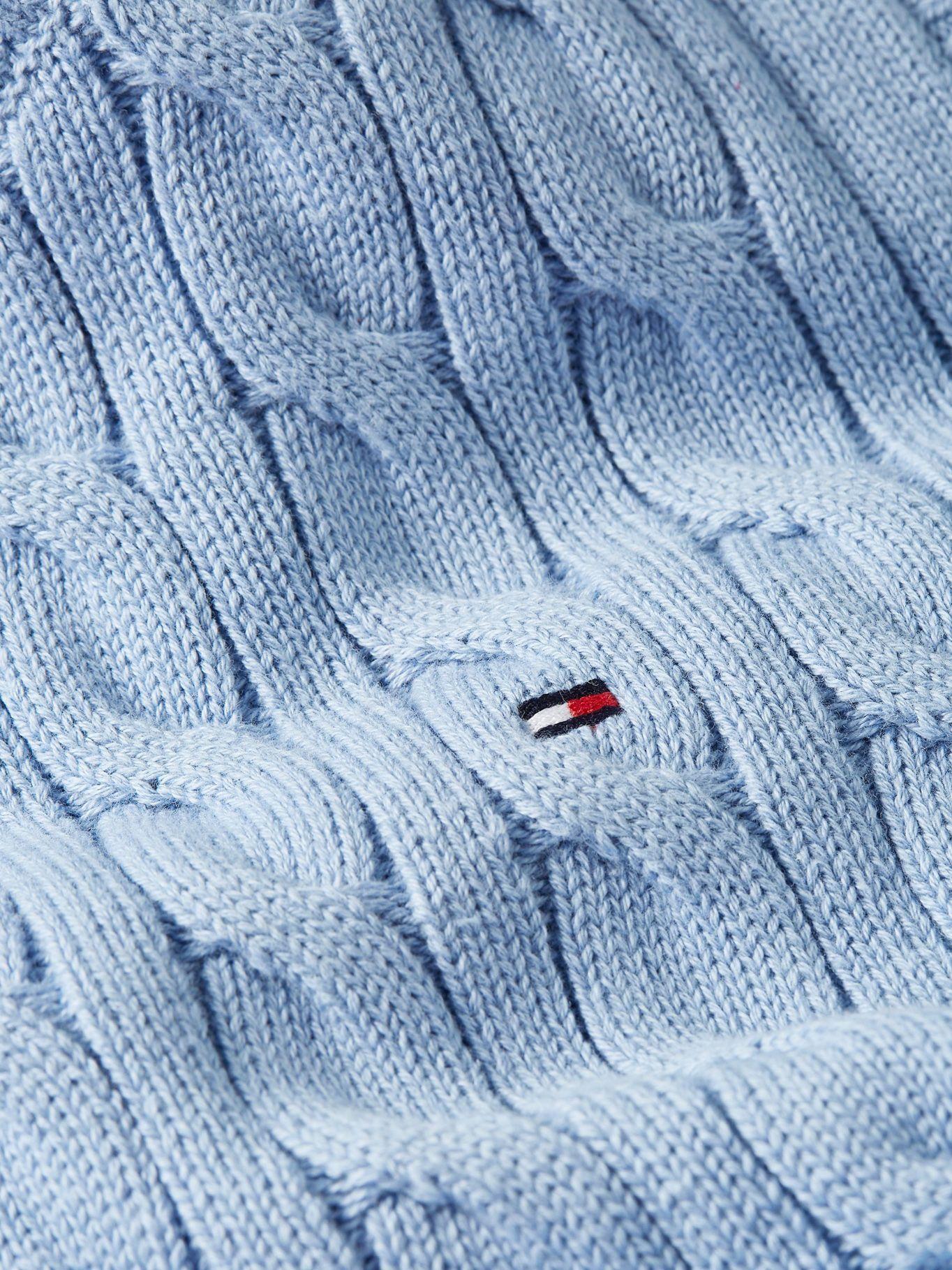 Sweater De Punto Trenzado C-Neck Celeste Tommy Hilfiger-2