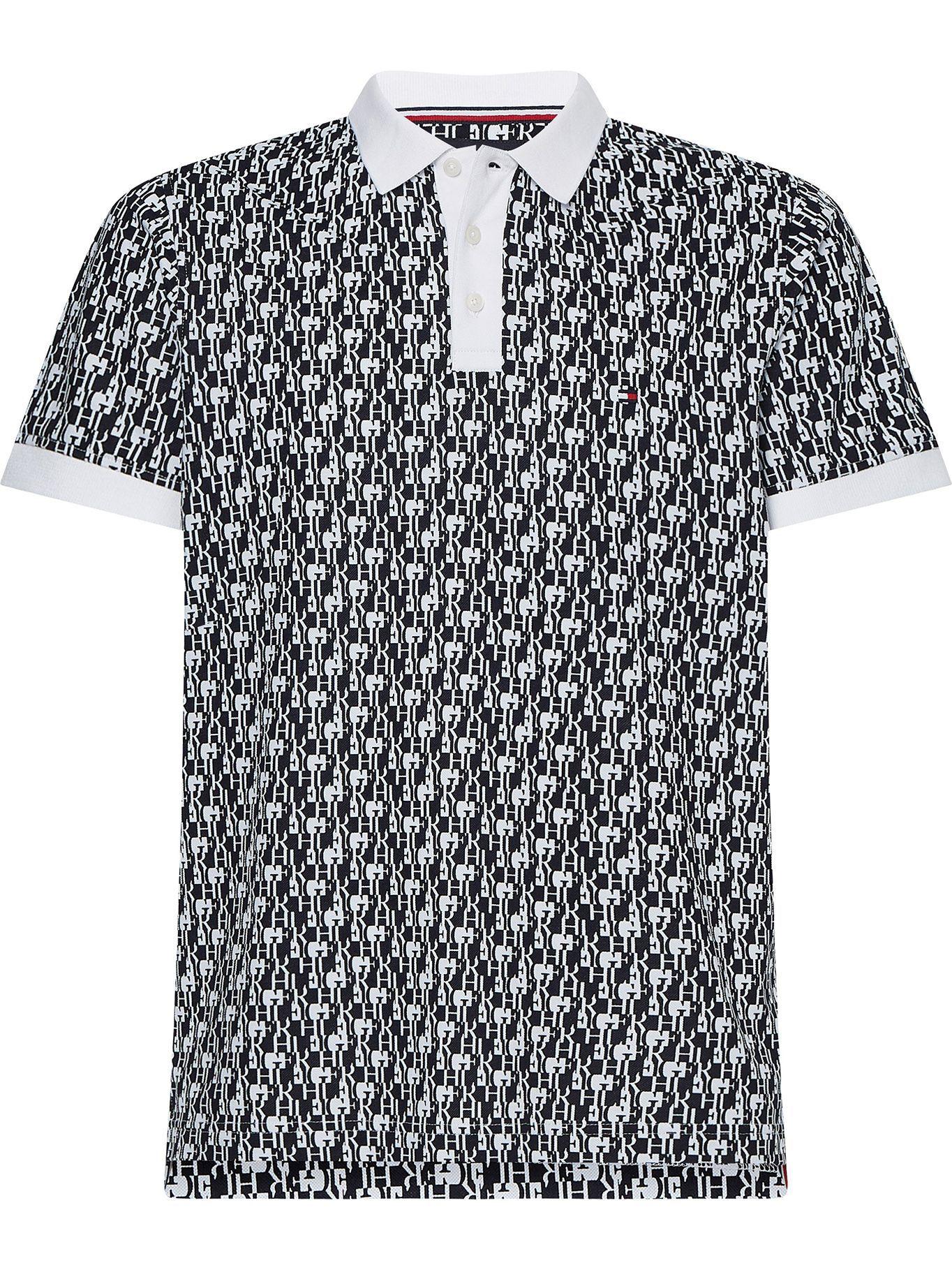 Polo Logo Allover Slim Fit Azul Tommy Hilfiger-0