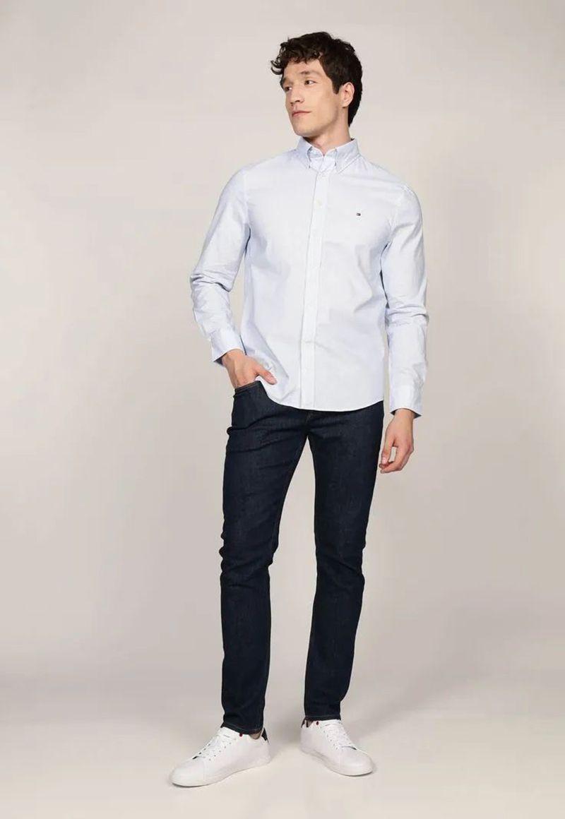 Camisa Solid Poplin Regular Fit Celeste Tommy Hilfiger-1