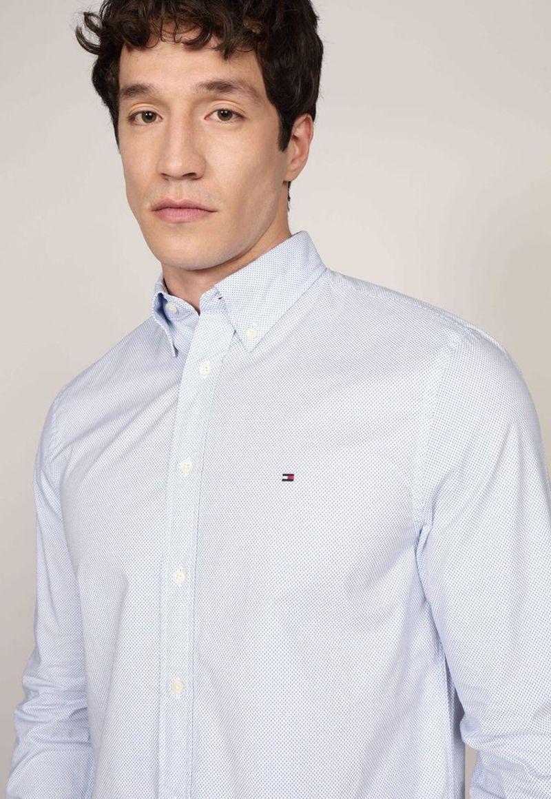 Camisa Solid Poplin Regular Fit Celeste Tommy Hilfiger-3